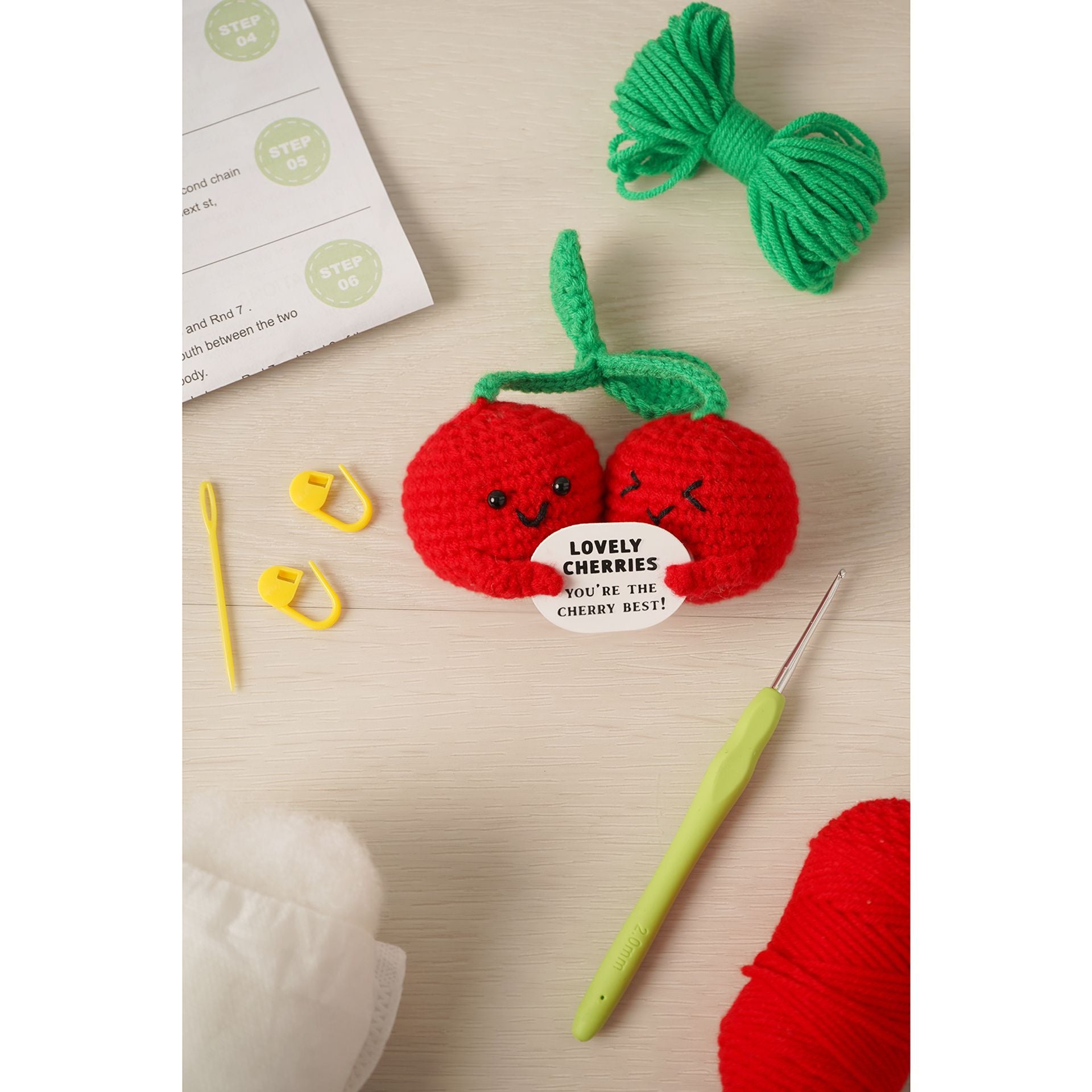 Apples To Pears Positivity Crochet Set - Cherry