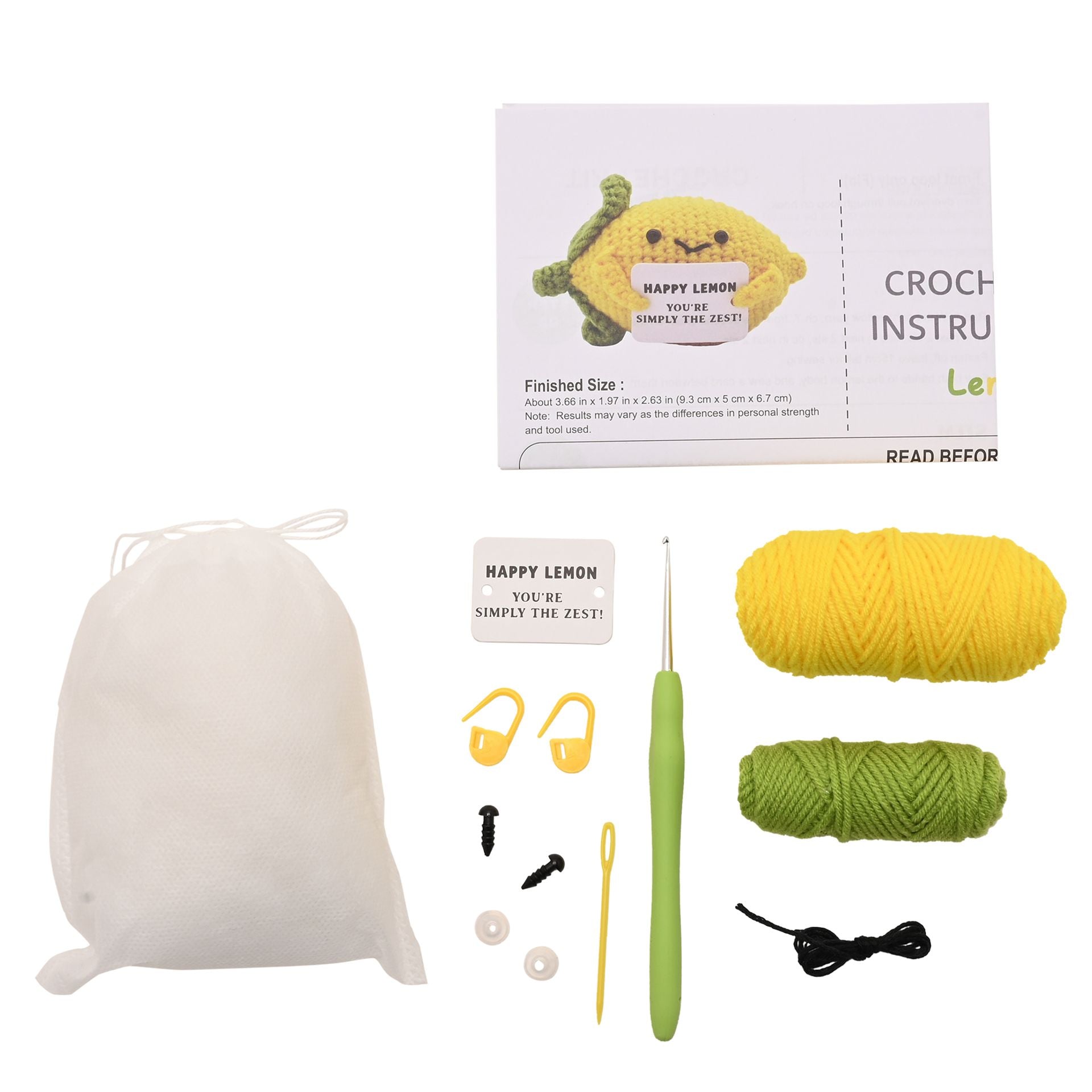 Apples To Pears Positivity Crochet Set - Lemon