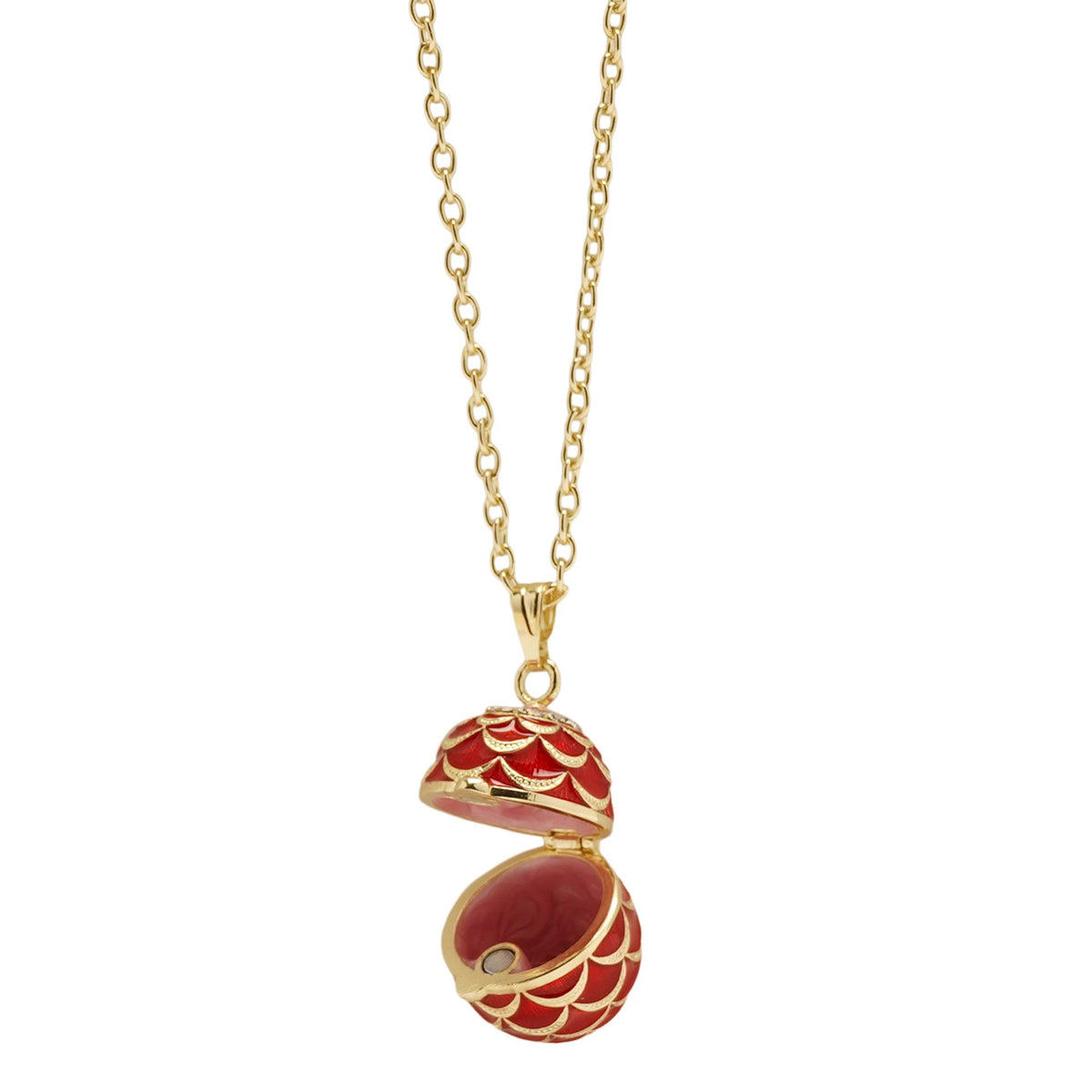 Treasured Trinkets - Red Small Egg & Necklace Set