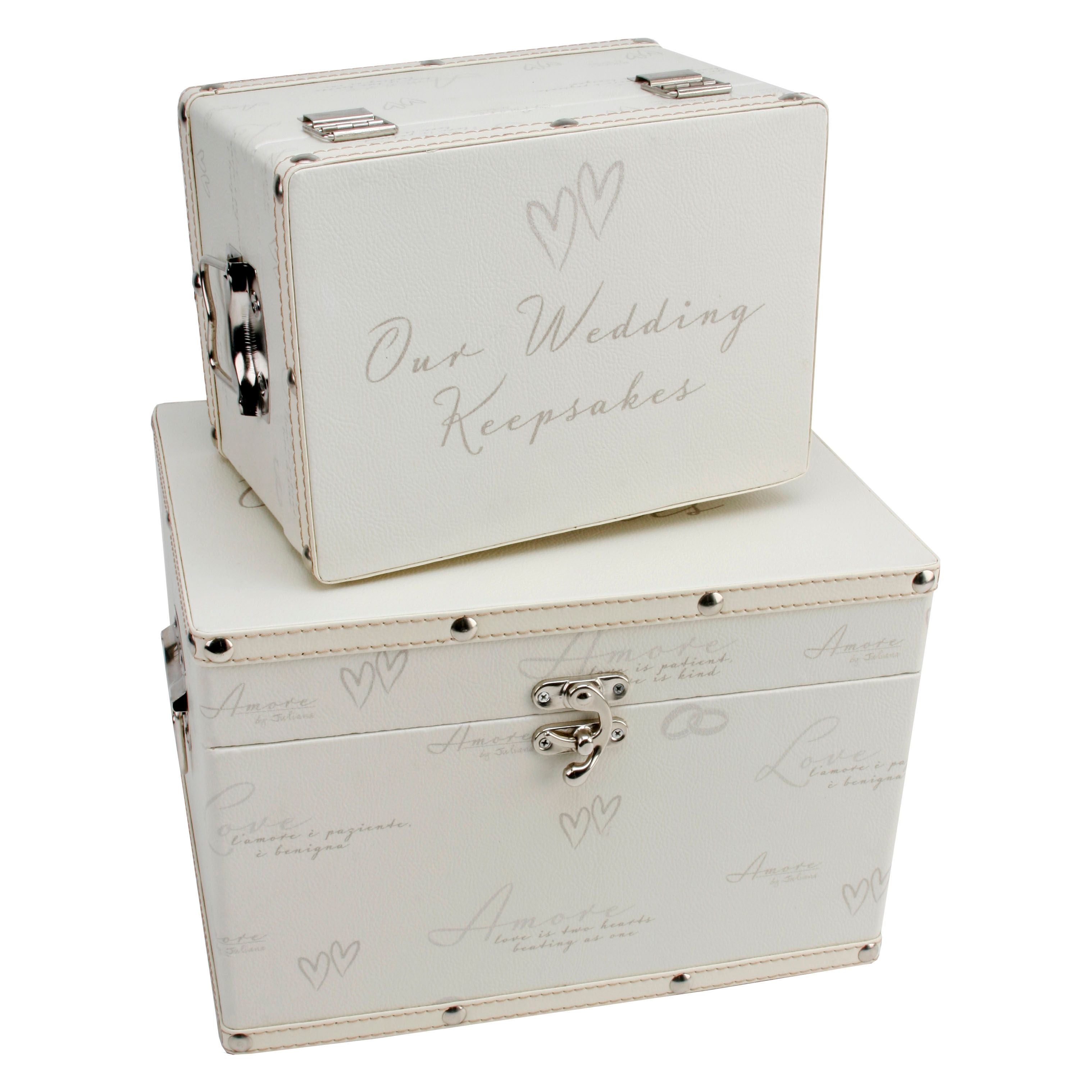 Amore Wedding Keepsake Boxes Set Of 2
