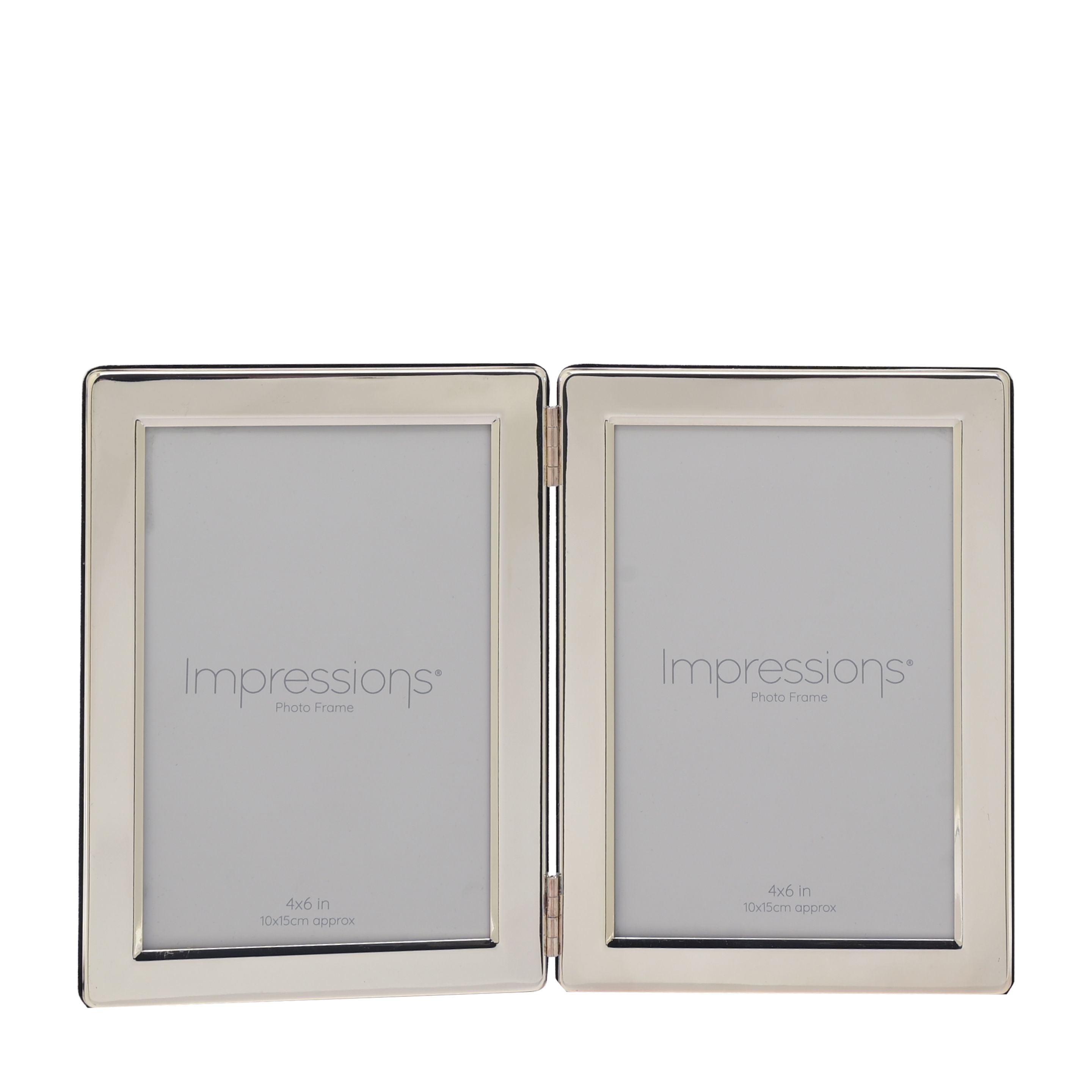 Impressions Silverplated Double Hinged Photo Frame - 4" x 6"