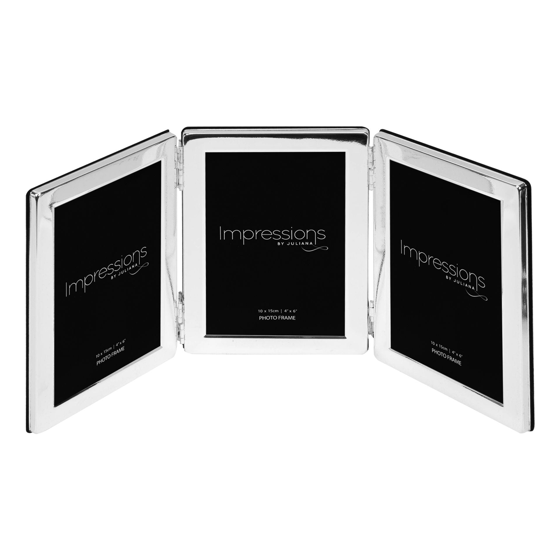 Impressions Triple Silverplated Frame Flat Edge - 4" x 6"