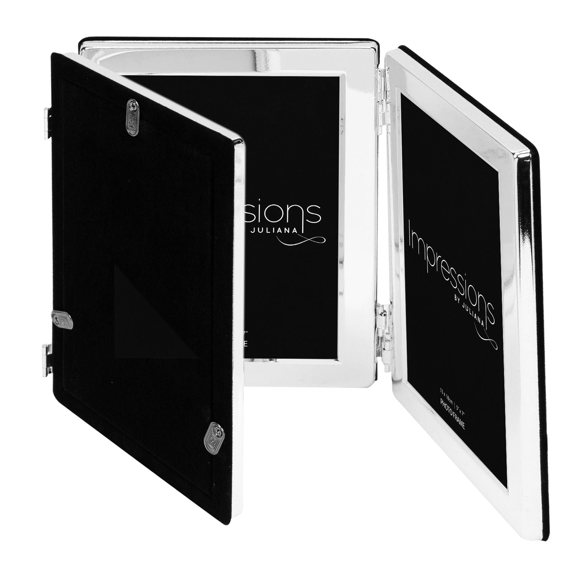 Impressions Triple Silver Plated Frame Flat Edge - 5" x 7"
