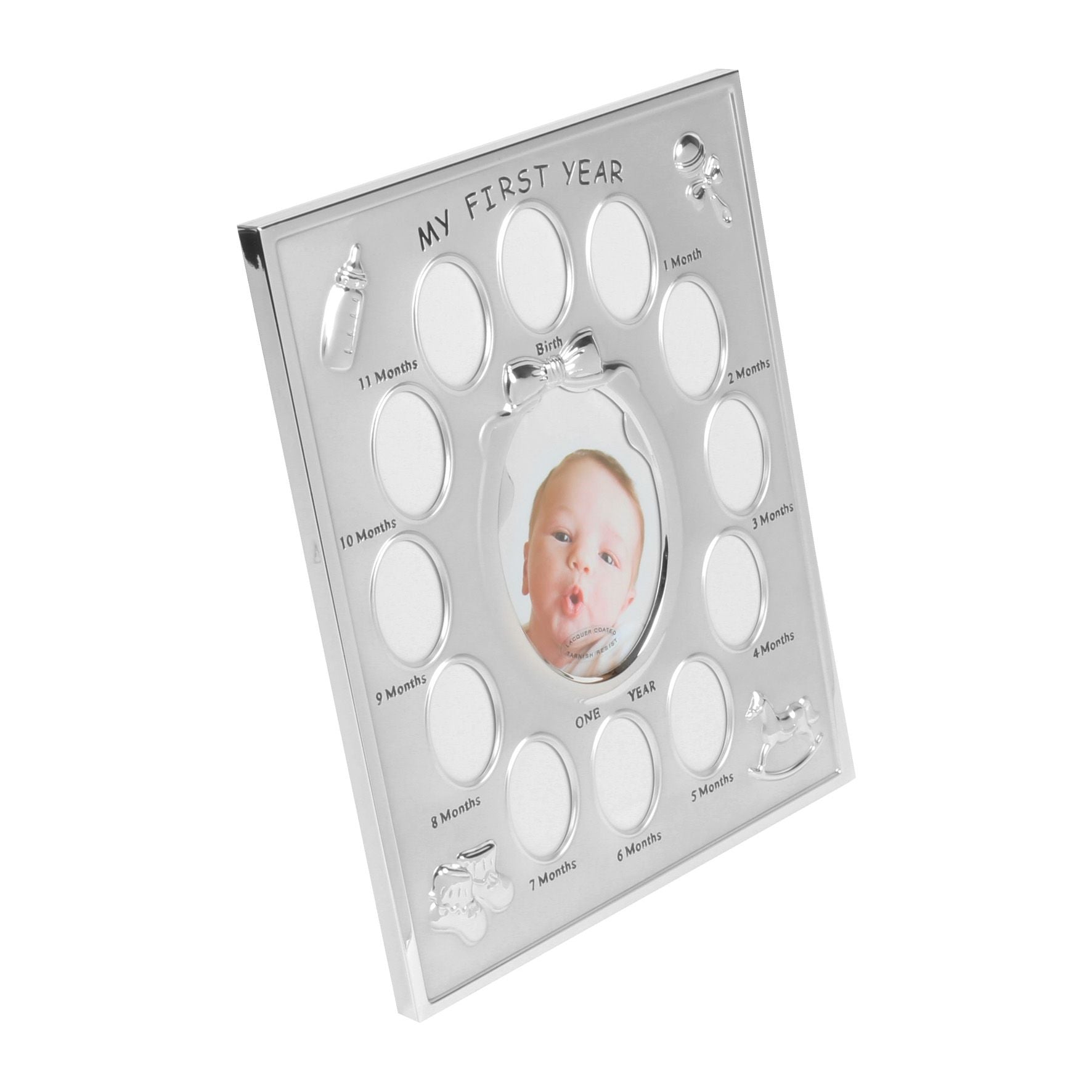 2 Tone S/Plated "My First Year" Frame with 12 month inserts