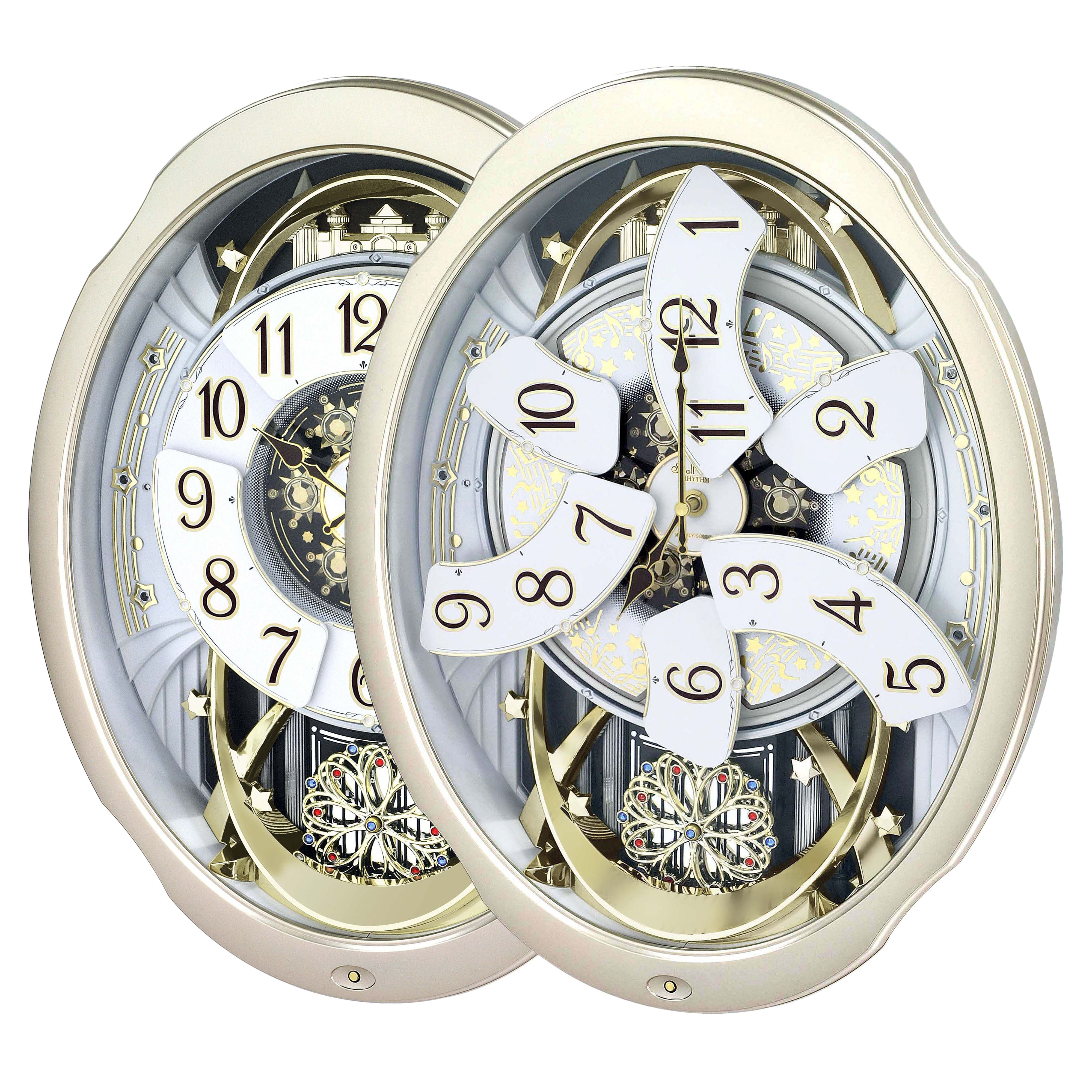 Rhythm Magic Motion Clock Rotating Pend - Gilt