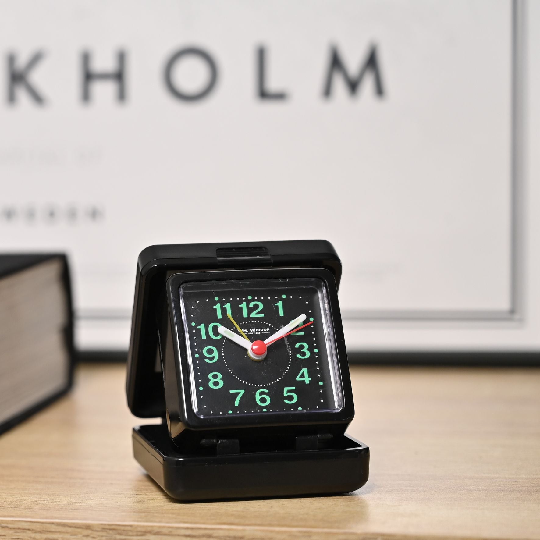 Hometime Quartz Travel Alarm - Black case/dial