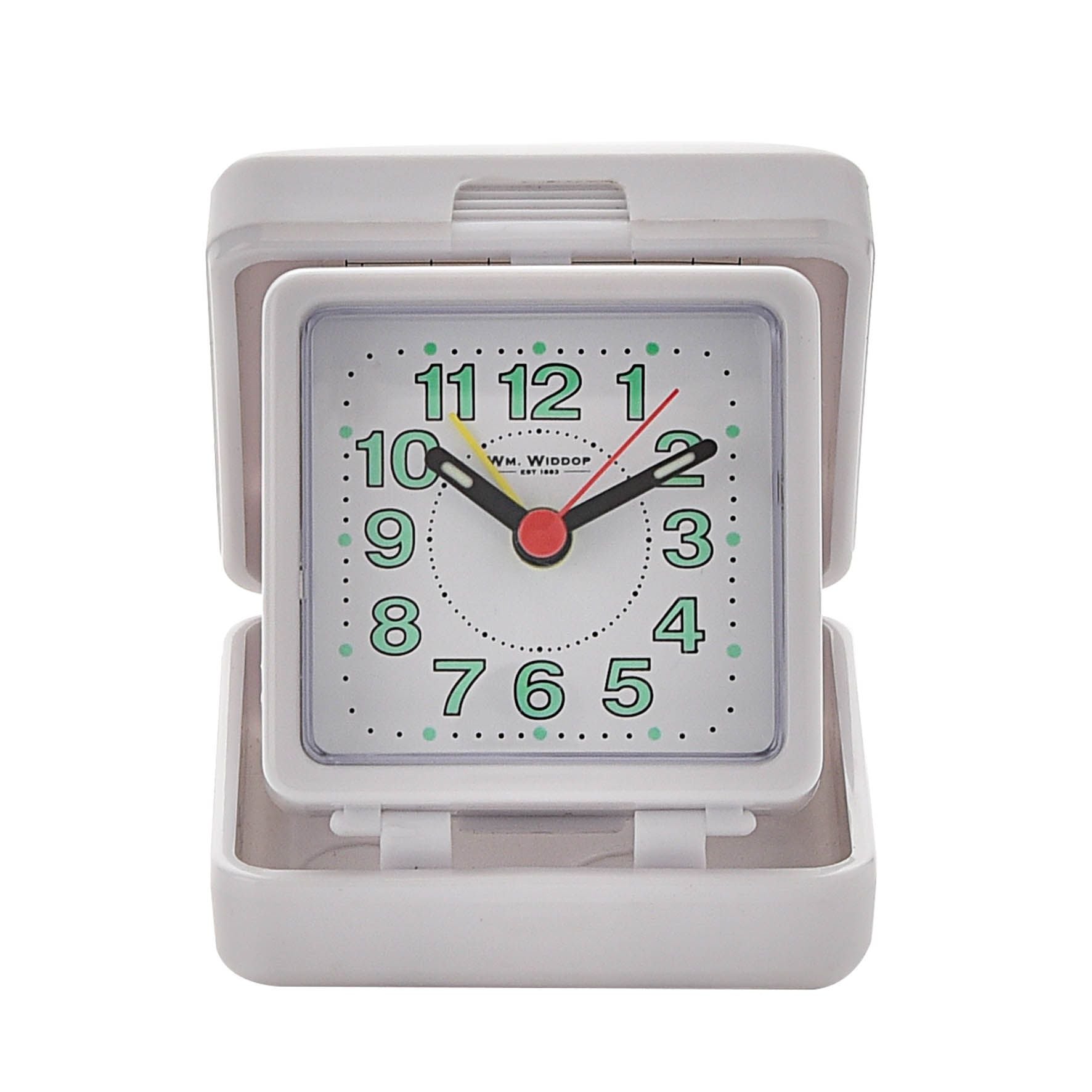 Hometime Quartz Travel Alarm-All White Case&Dial + B