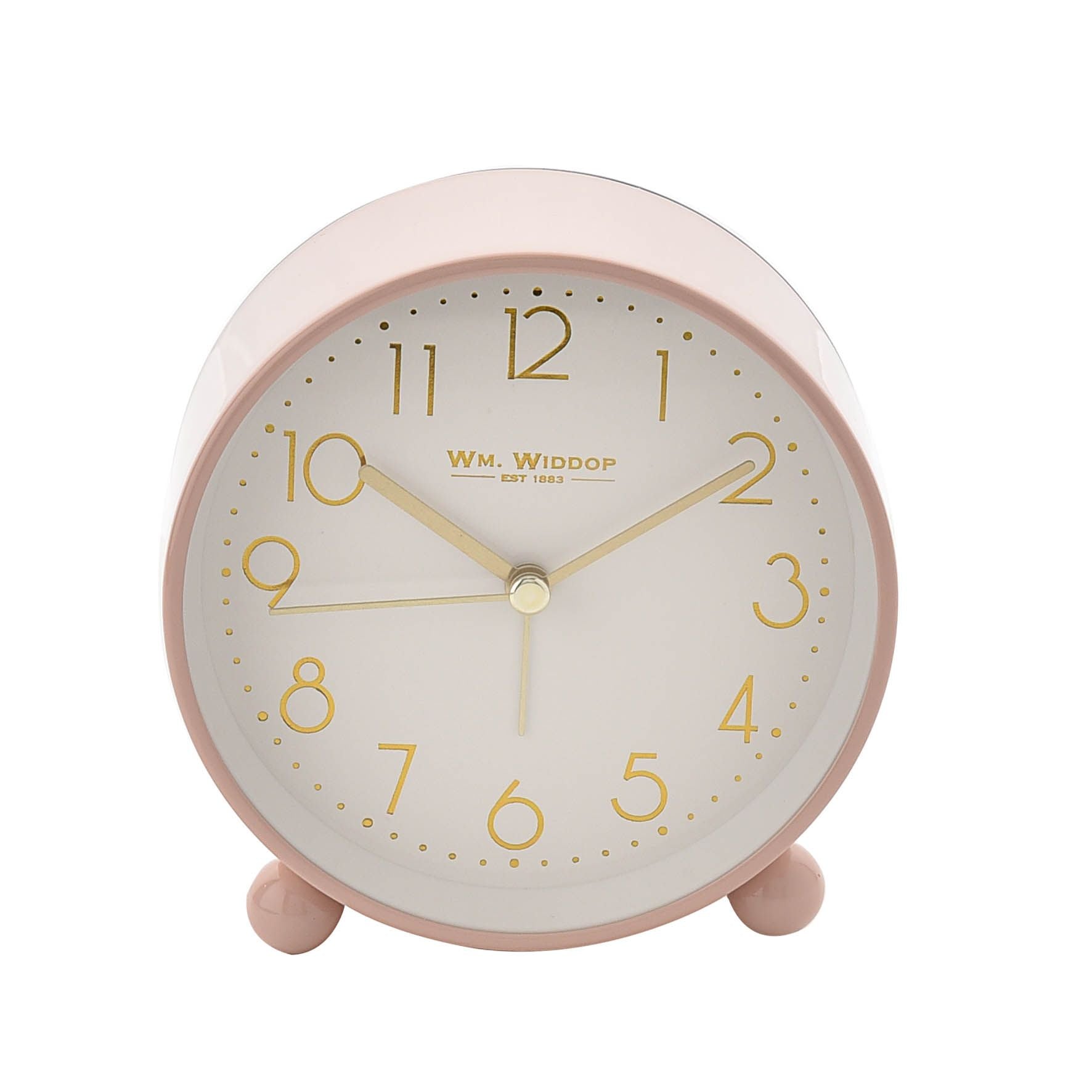 Hometime Metal Case Alarm Clock Light & Snooze Blush 10.8cm