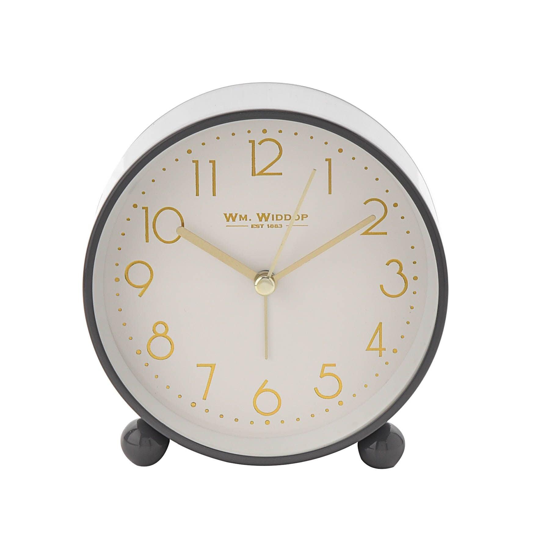 Hometime Metal Case Alarm Clock Light & Snooze Grey 10.8cm