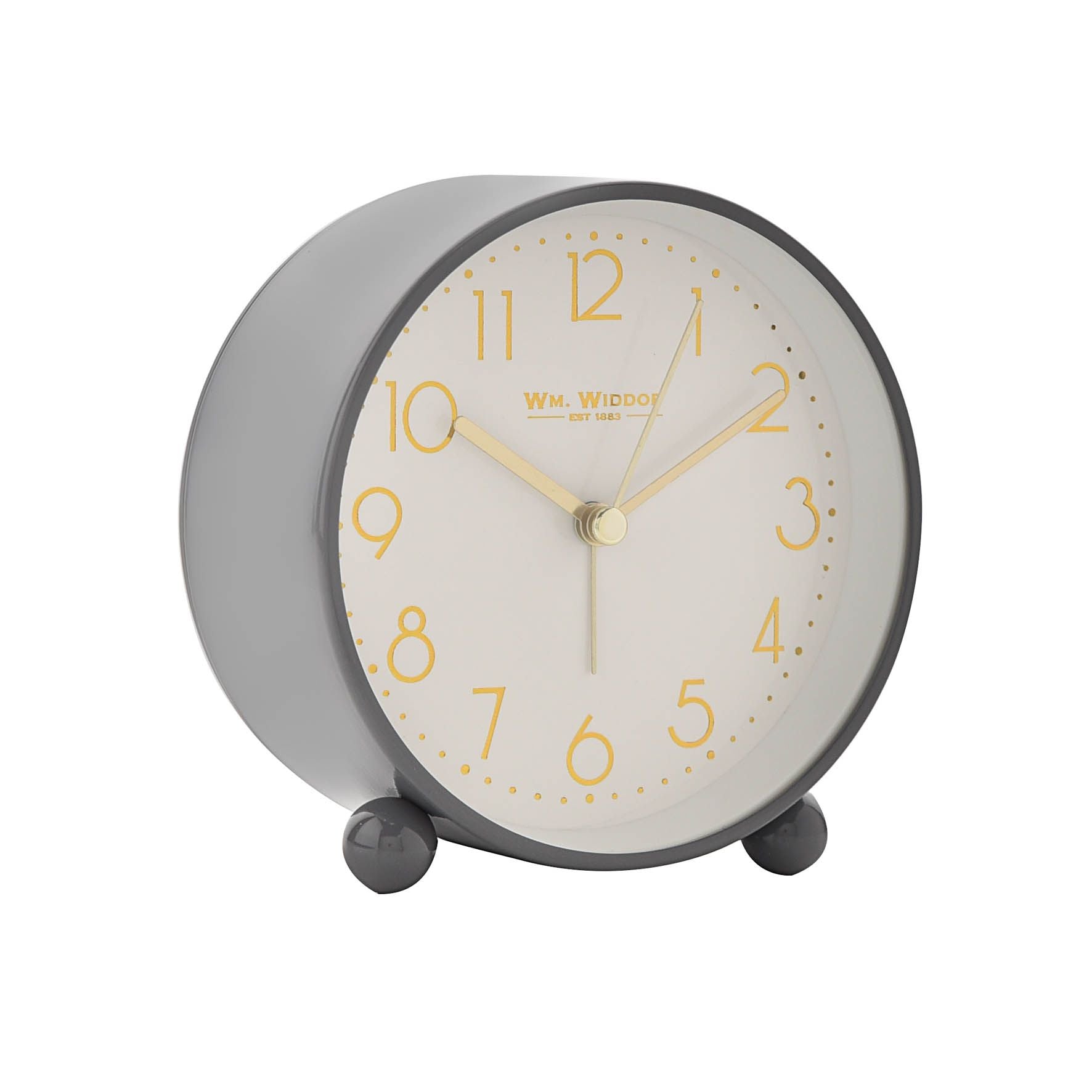 Hometime Metal Case Alarm Clock Light & Snooze Grey 10.8cm