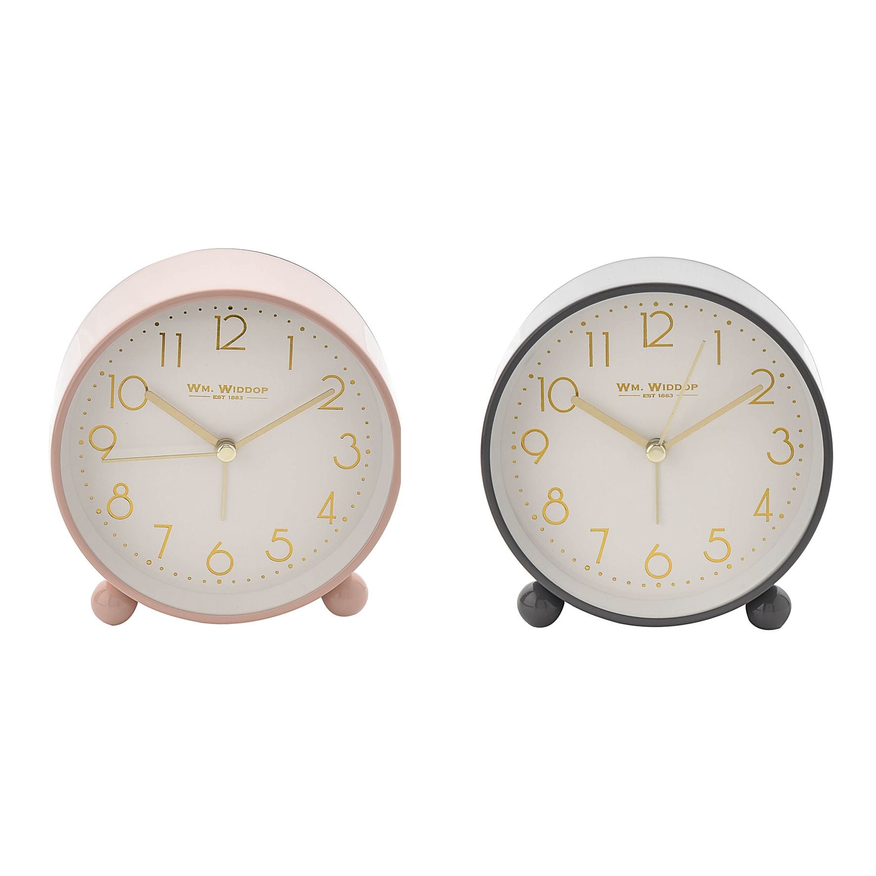 Hometime Metal Case Alarm Clock Light & Snooze Grey 10.8cm