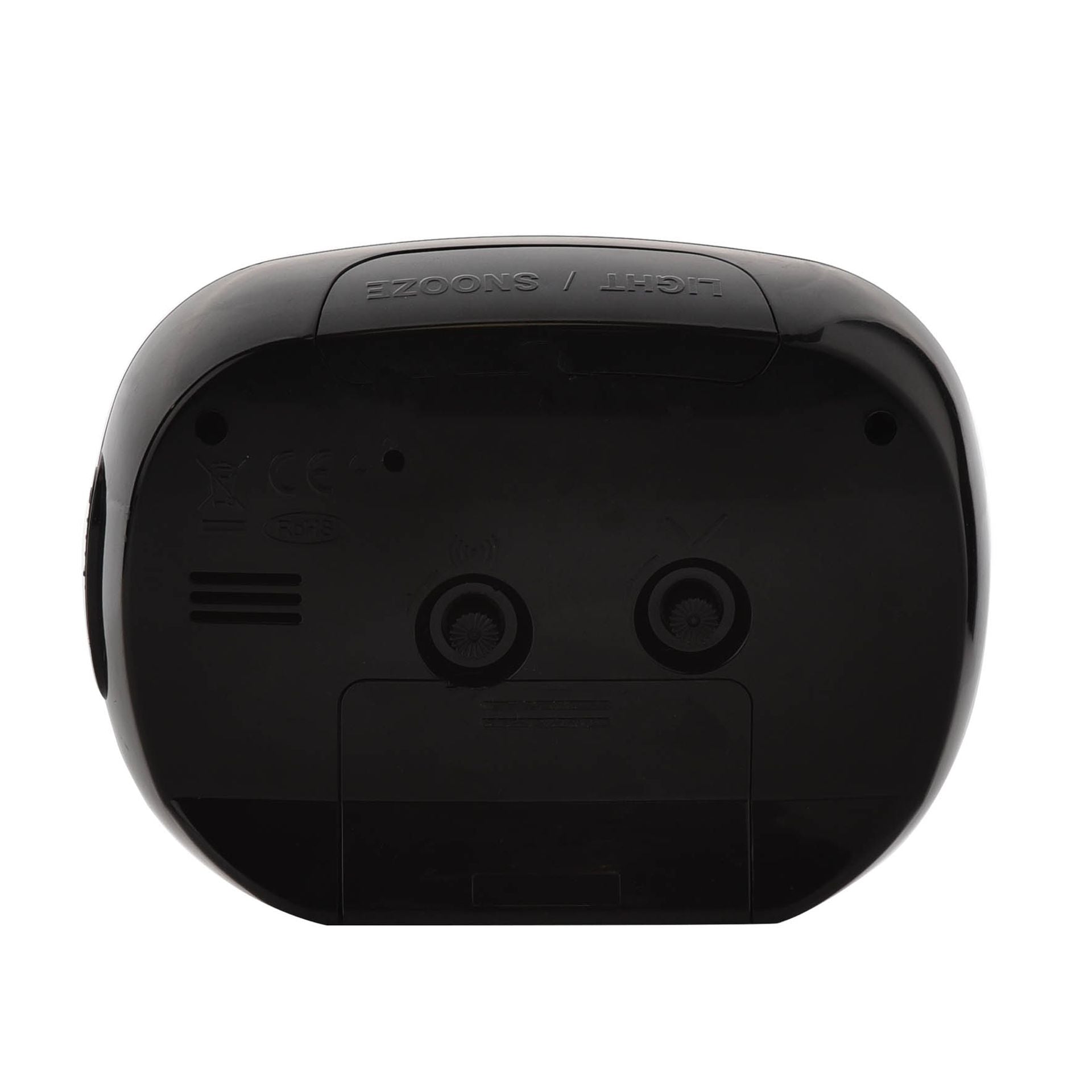 Hometime Alarm - Oval with Light & Snooze Black *(60/100)*