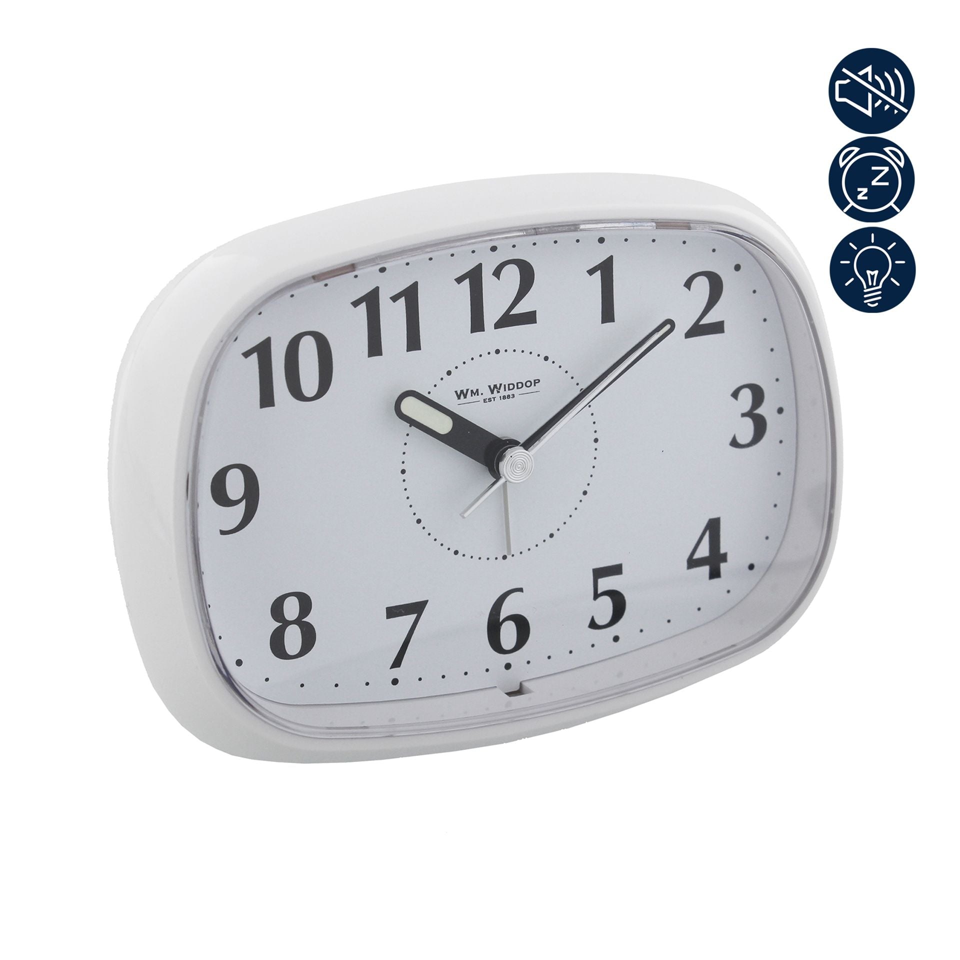Hometime Alarm - Oval with Light & Snooze White *(60/100)*