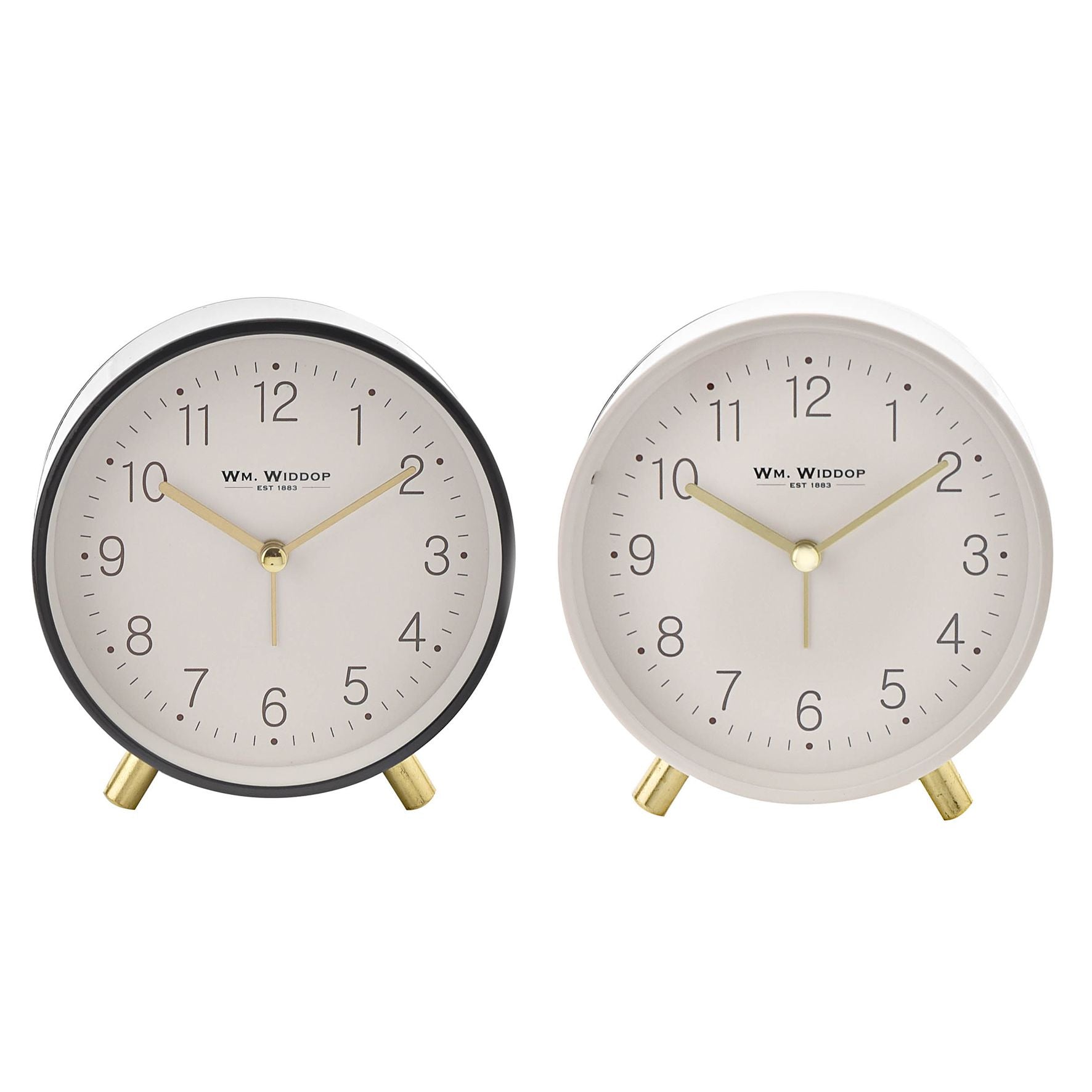 Hometime Alarm Clock Metal Feet Light & Snooze - White