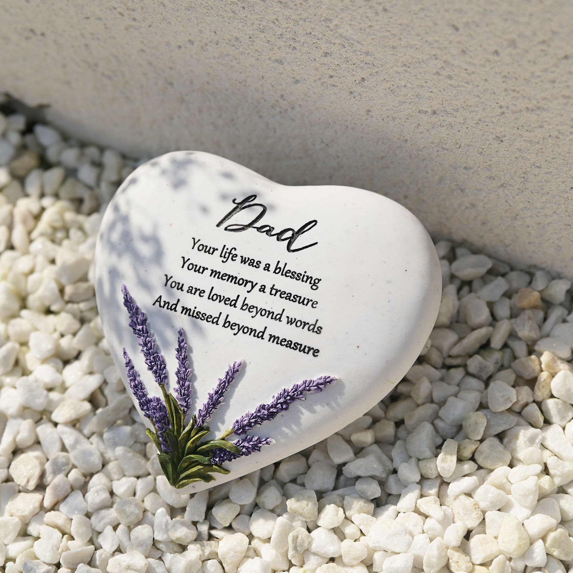 Thoughts Of You Heart Stone / Lavender - Dad