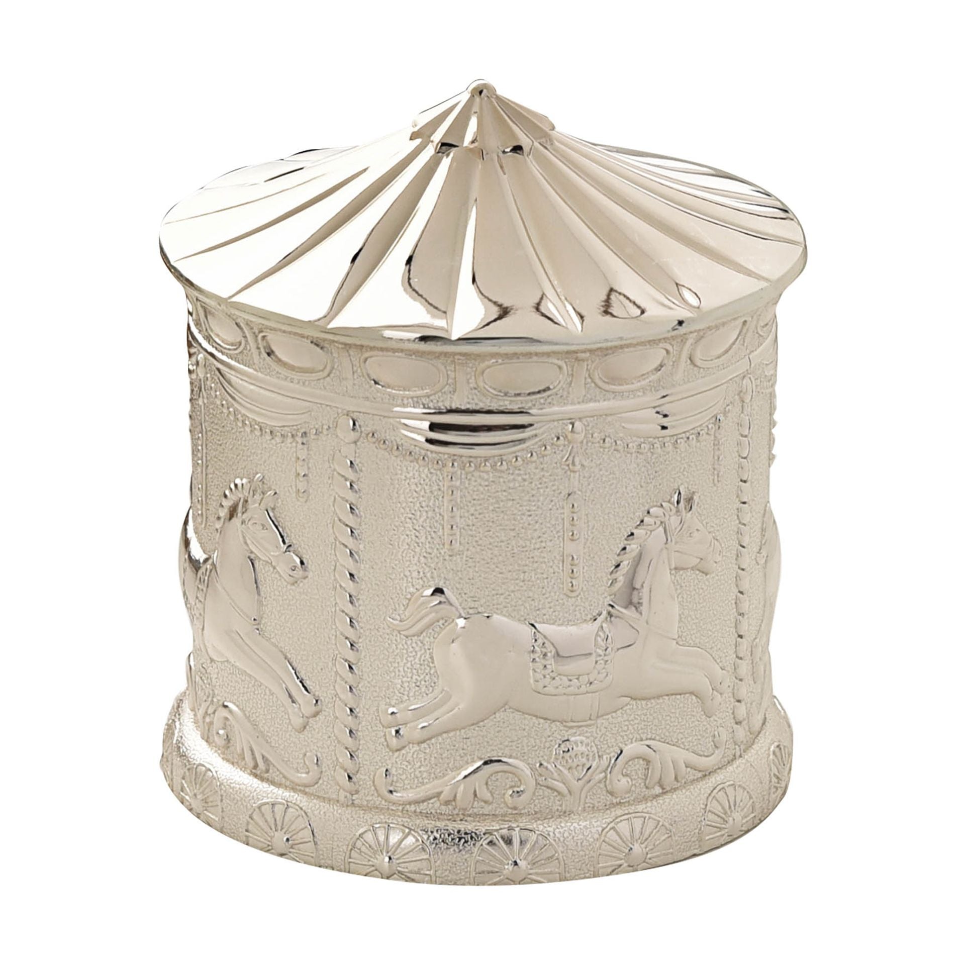 Bambino Silverplated Money Box - Carousel