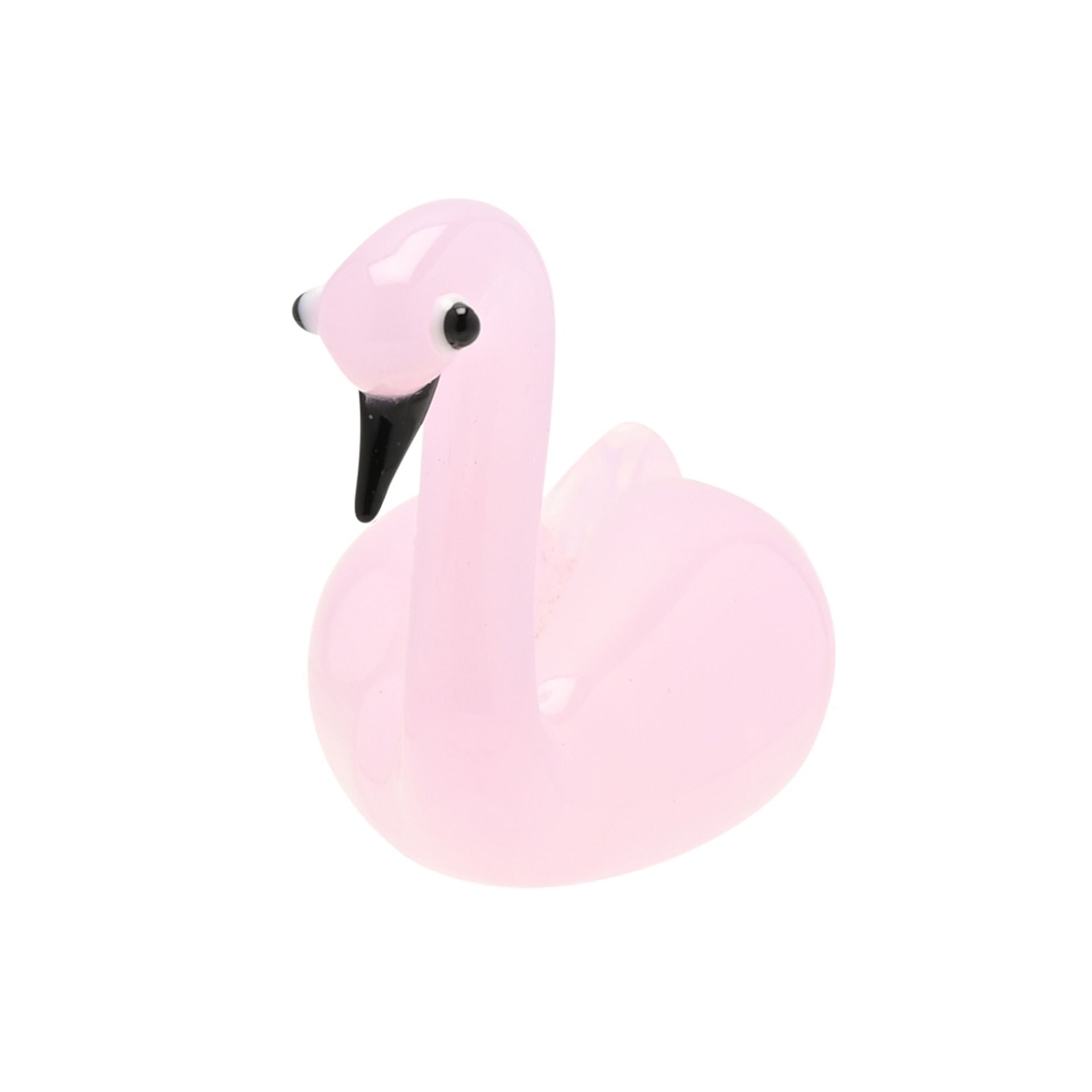 Objets d'art Miniature Glass Figurine - Pink Swan