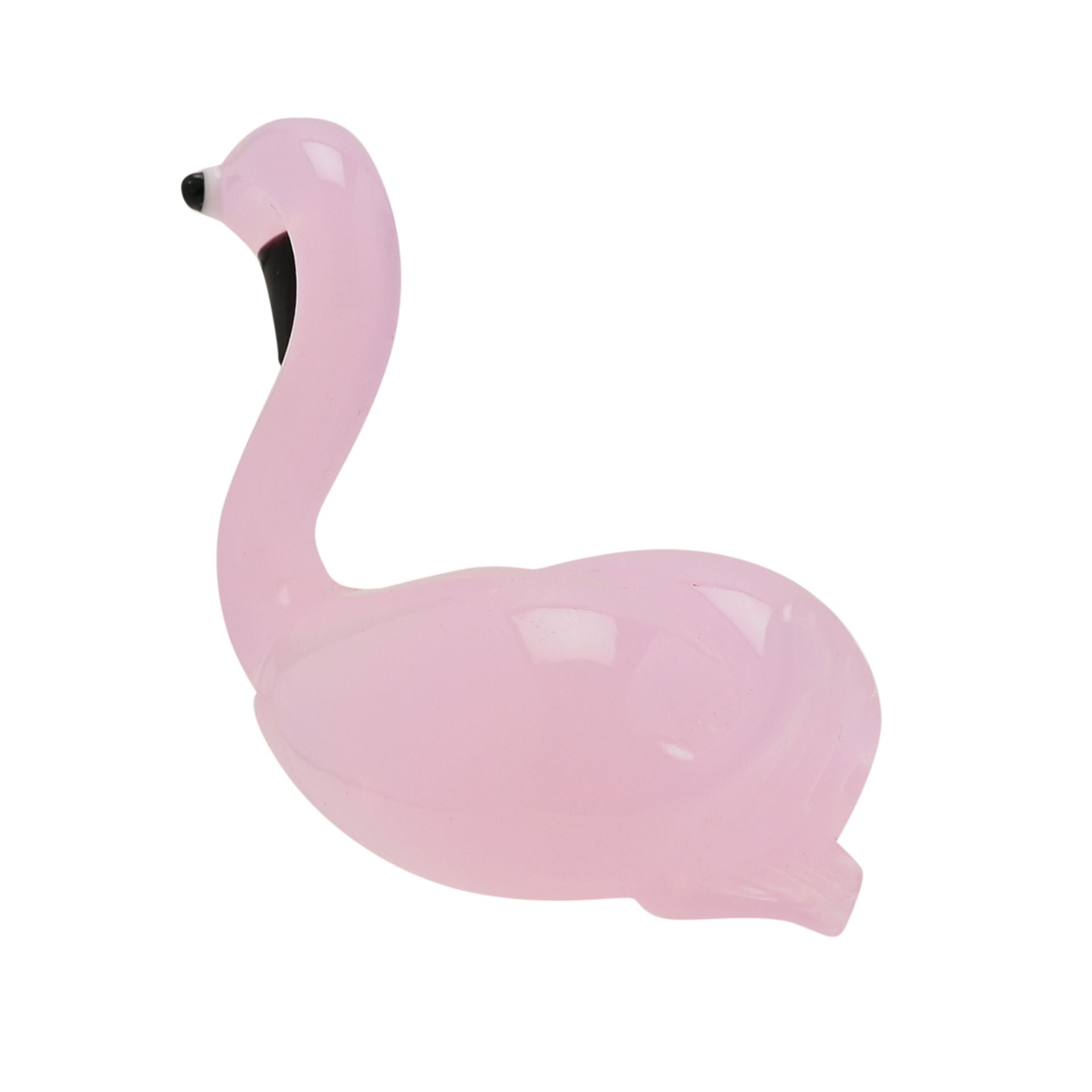 Objets d'art Miniature Glass Figurine - Pink Swan