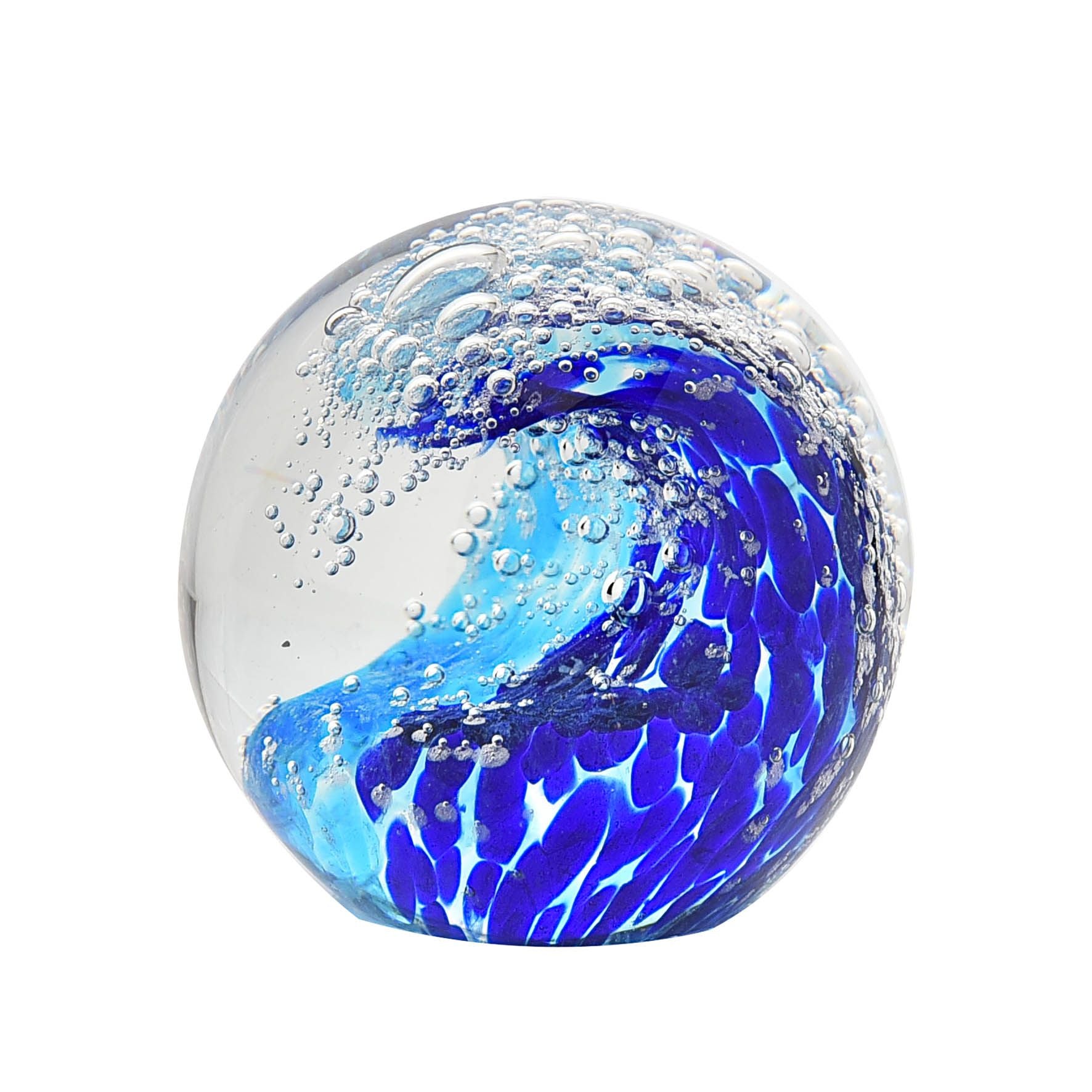 Objets d'art Glass Ornament - Ocean Wave Paperweight