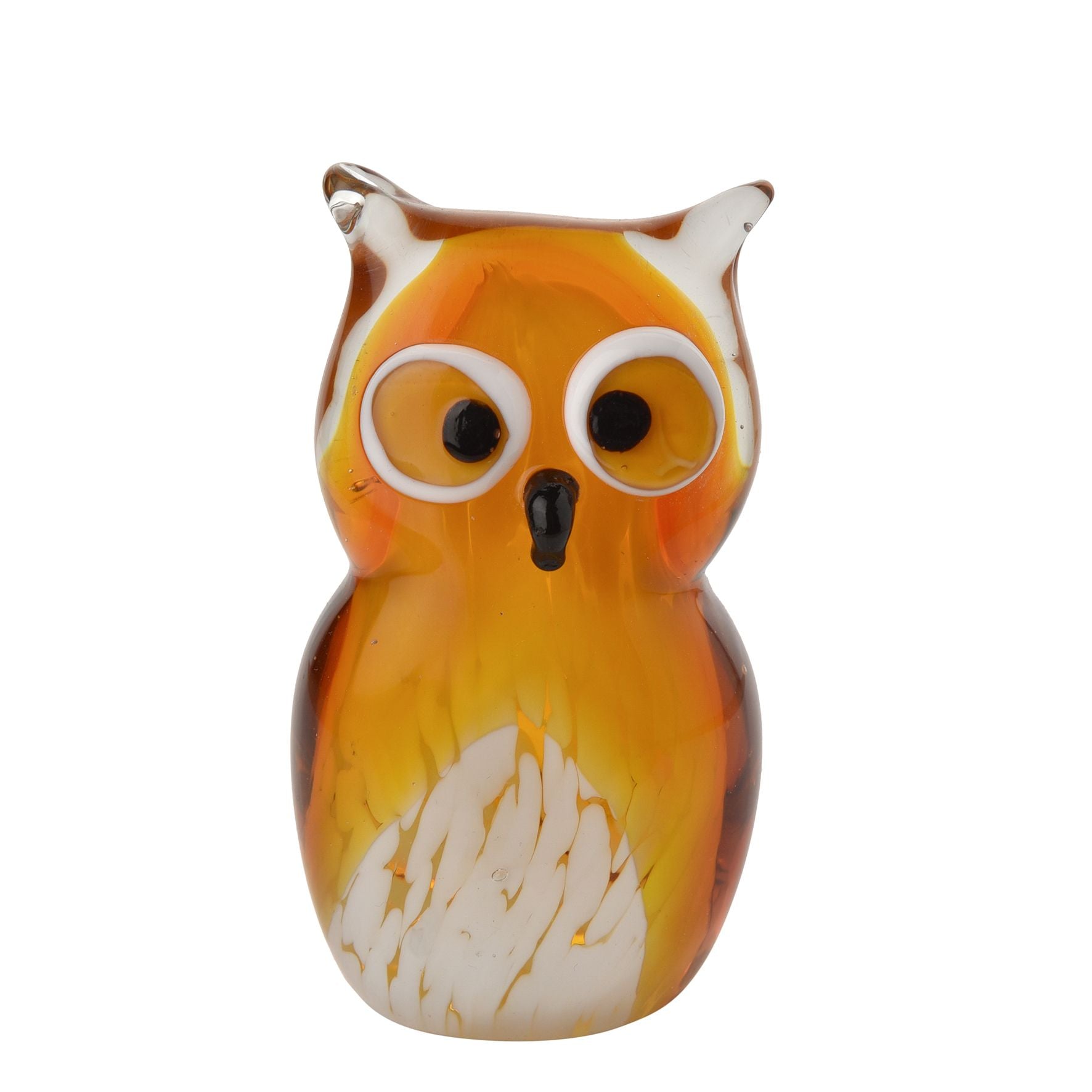 Objets d'art Glass Figurine - Amber Owl