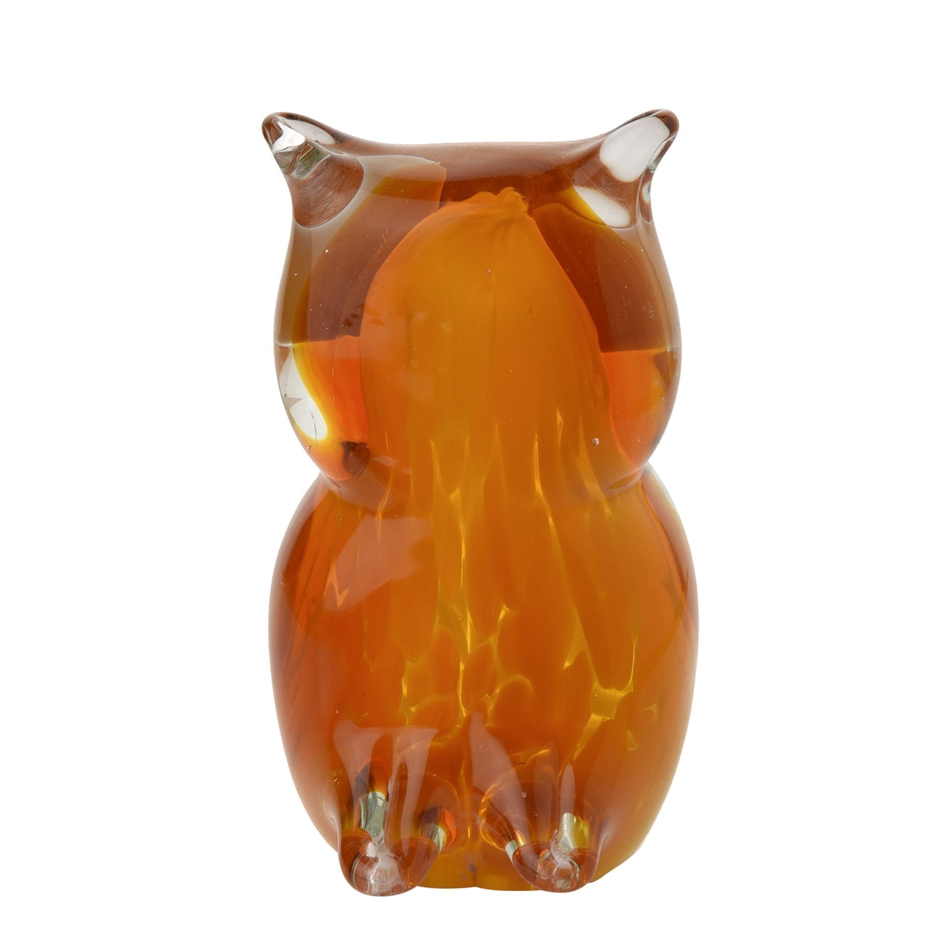 Objets d'art Glass Figurine - Amber Owl