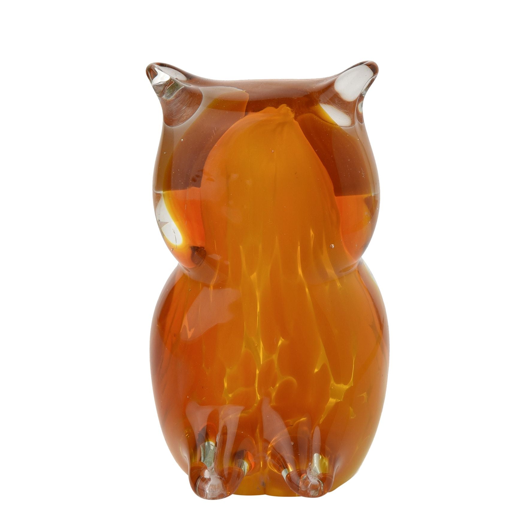 Objets d'art Glass Figurine - Amber Owl