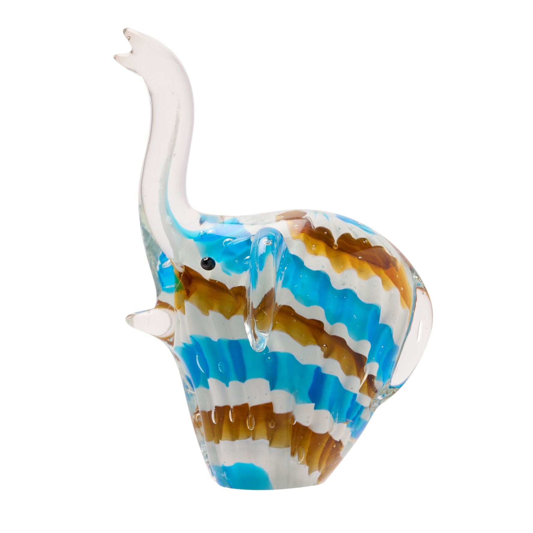 Objets d'art Glass Figurine - Blue Elephant