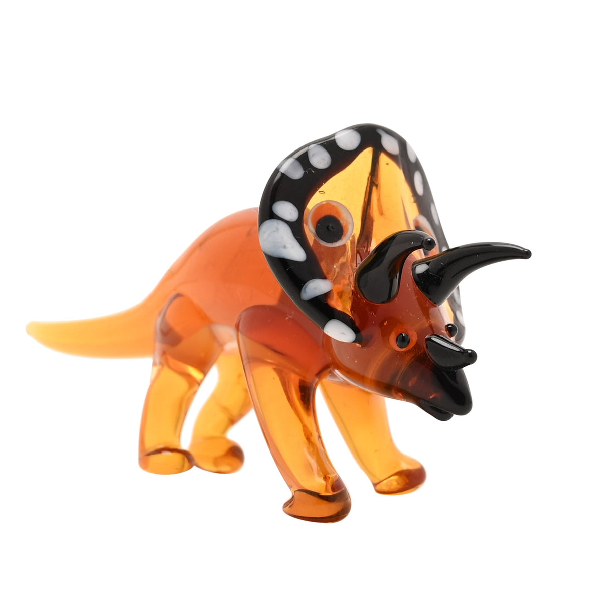 Objets D'art Miniature Glass Figurine - Triceratops
