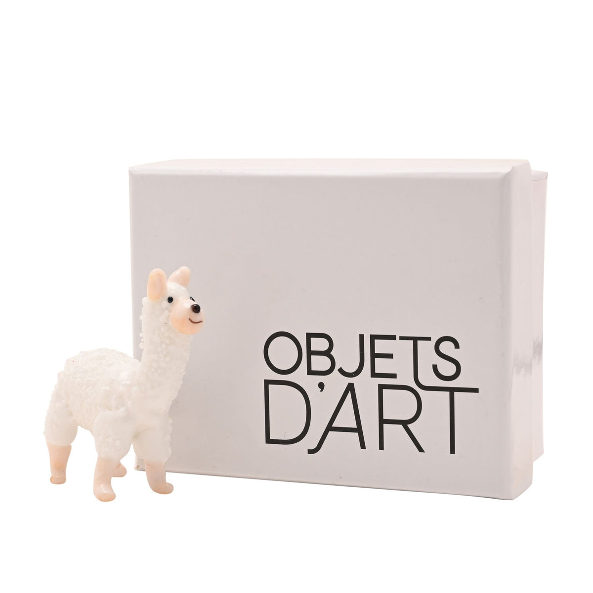 Objets D'art Miniature Glass Figurine - Alpaca