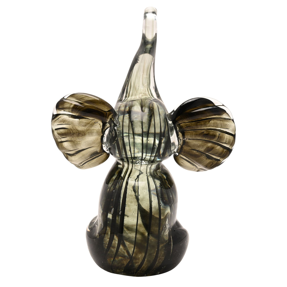 Objets D'art Glass Figurine - Trumpet Elephant