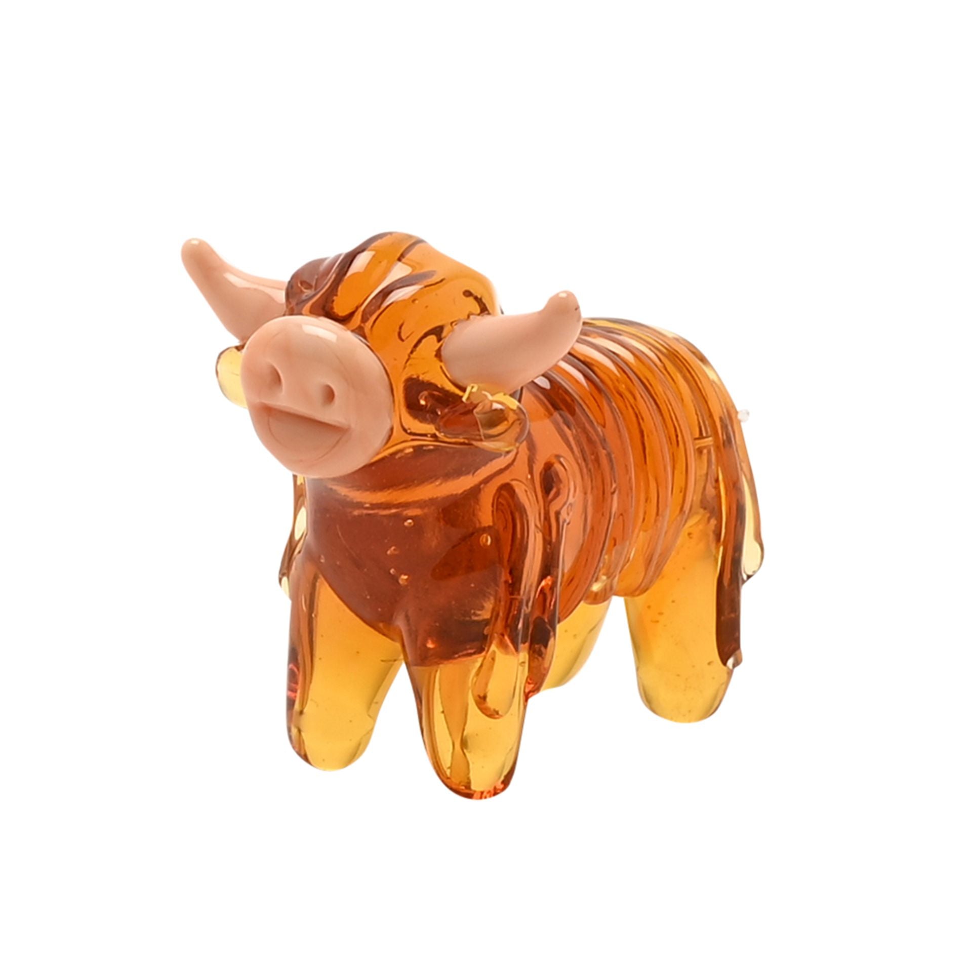 Objets d'art Miniature Glass Figurine - Highland Cow