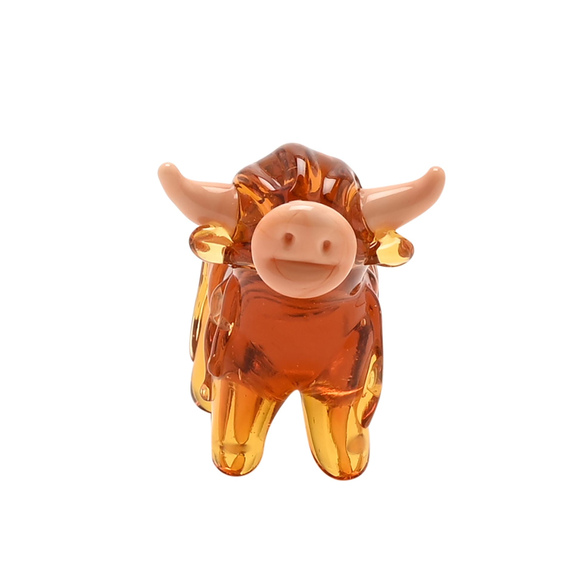 Objets d'art Miniature Glass Figurine - Highland Cow