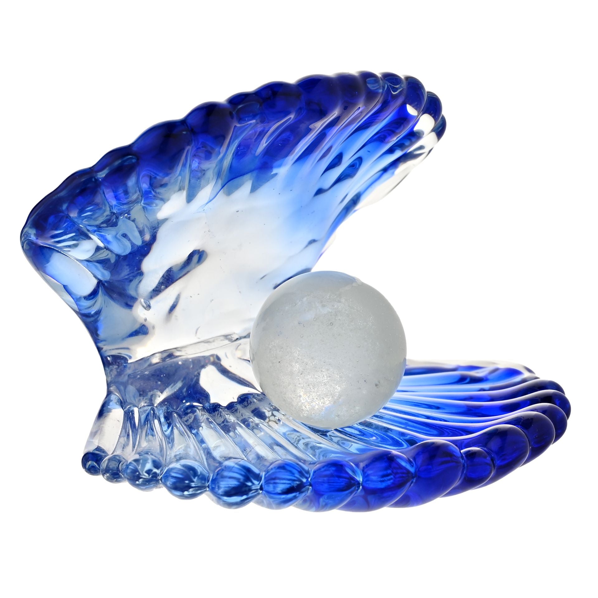 Objets d'art Glass Figurine - Blue Clam Shell