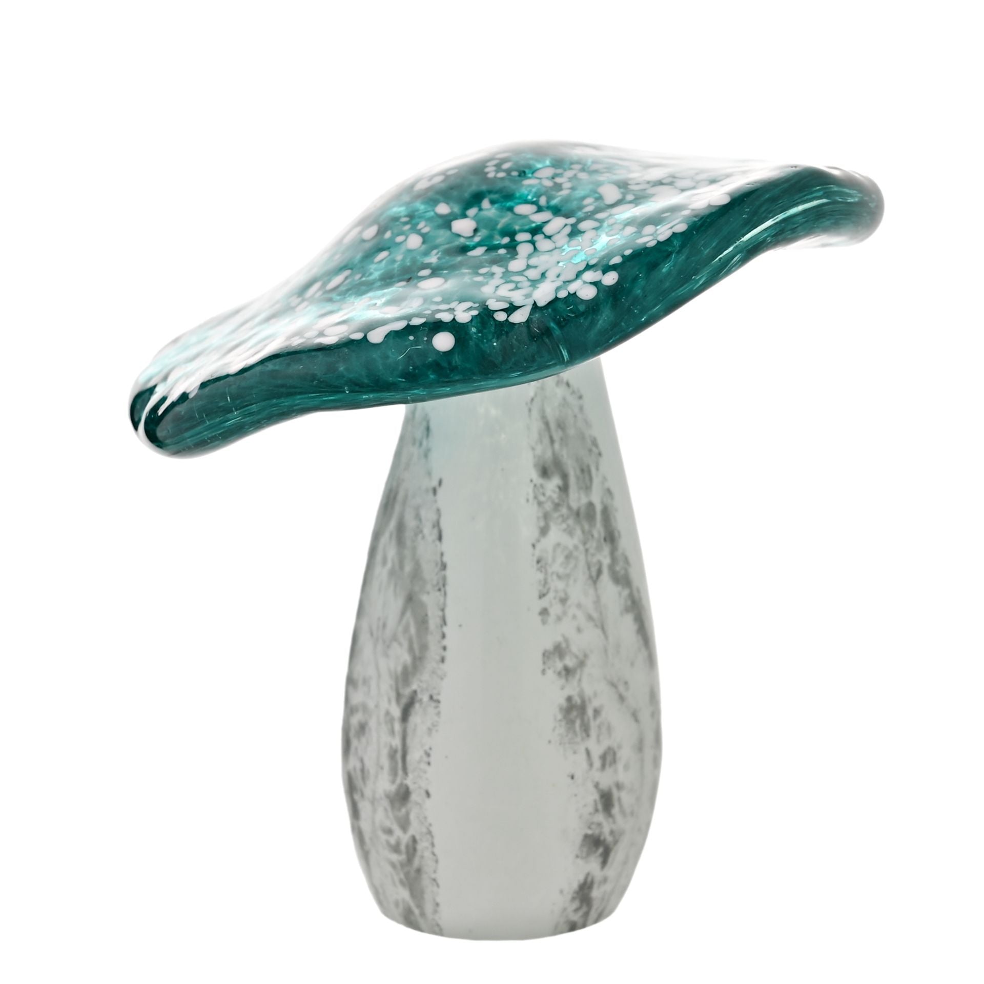 Objets d'art Glass Figurine - Teal Toadstool