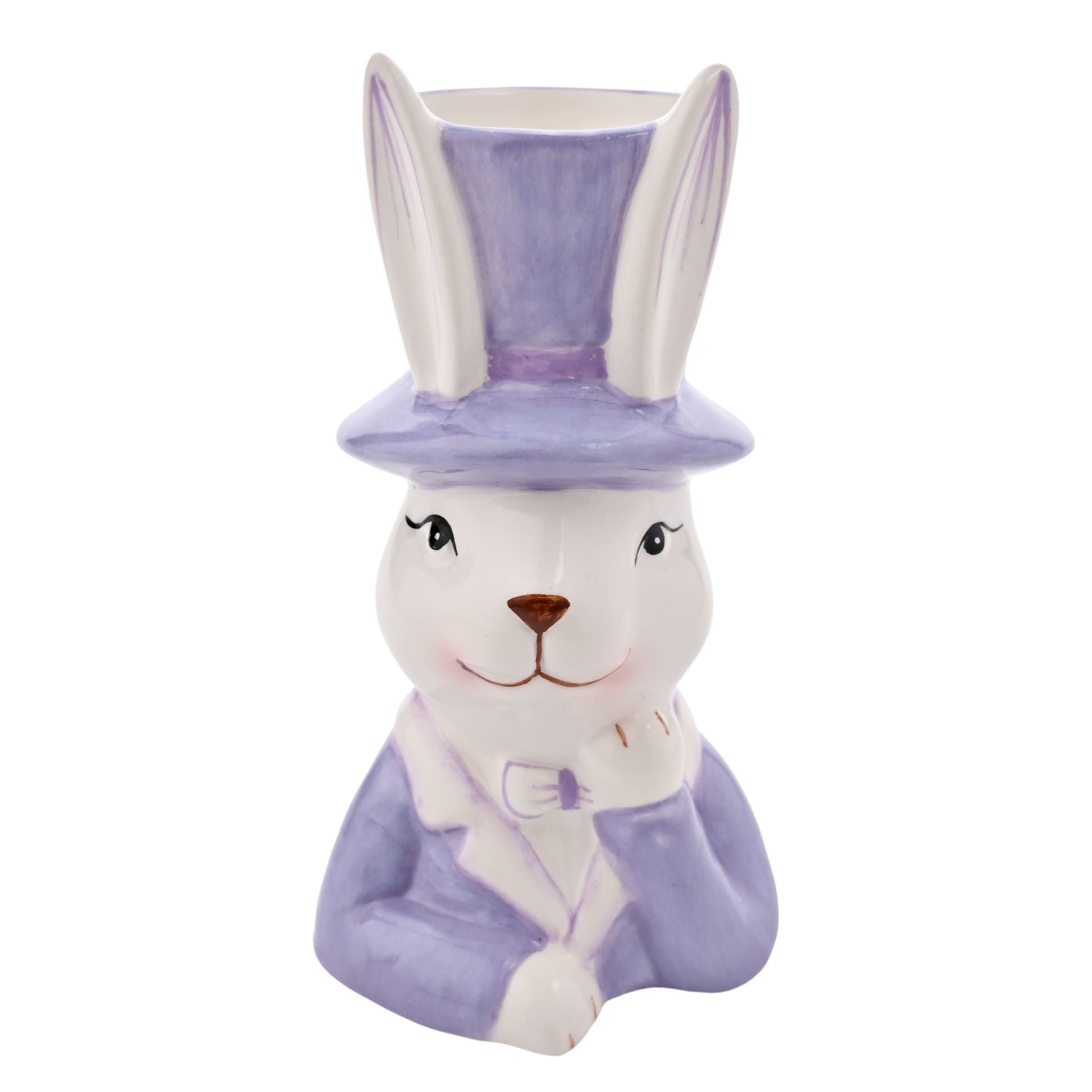 Eggs-traordinary Gifting Company Bunny in Top Hat Purple Planter - Small