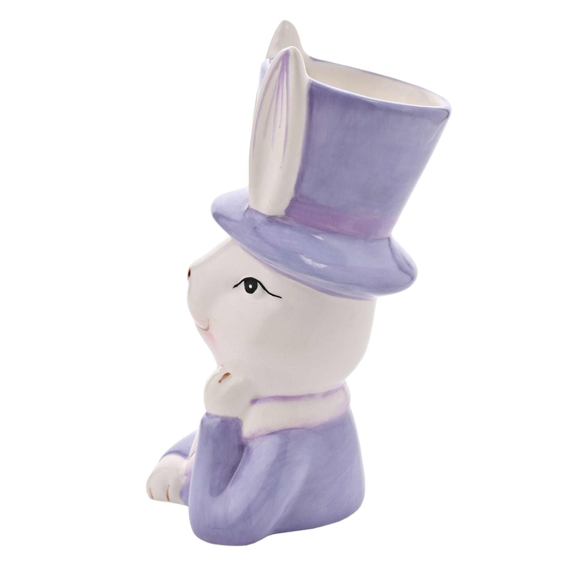 Eggs-traordinary Gifting Company Bunny in Top Hat Purple Planter - Small