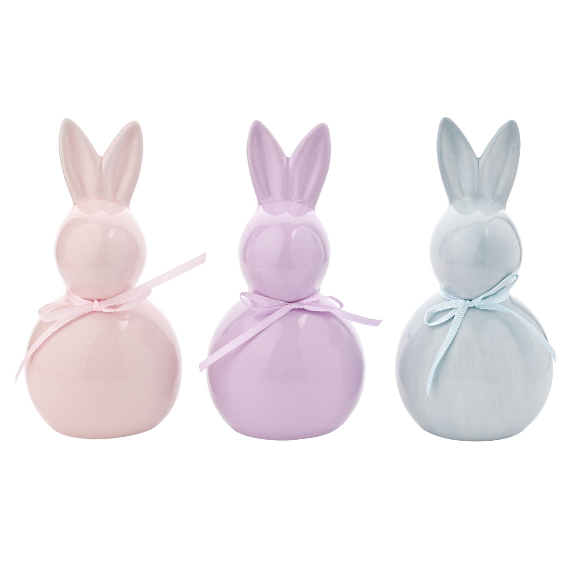 Eggs-traordinary Gifting Company Set of 3 Ceramic Pastel Coloured Bunny Ornaments