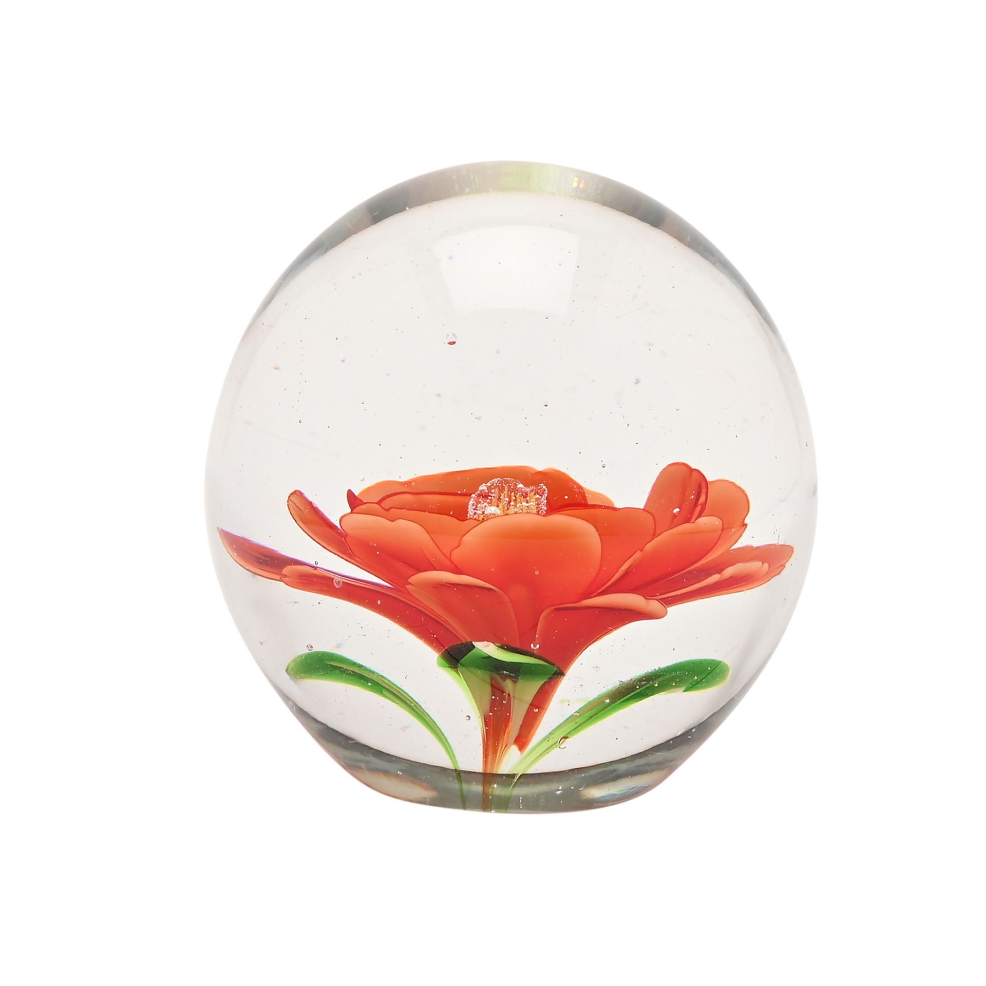 Objets d'art Orange Flower Paper Weight