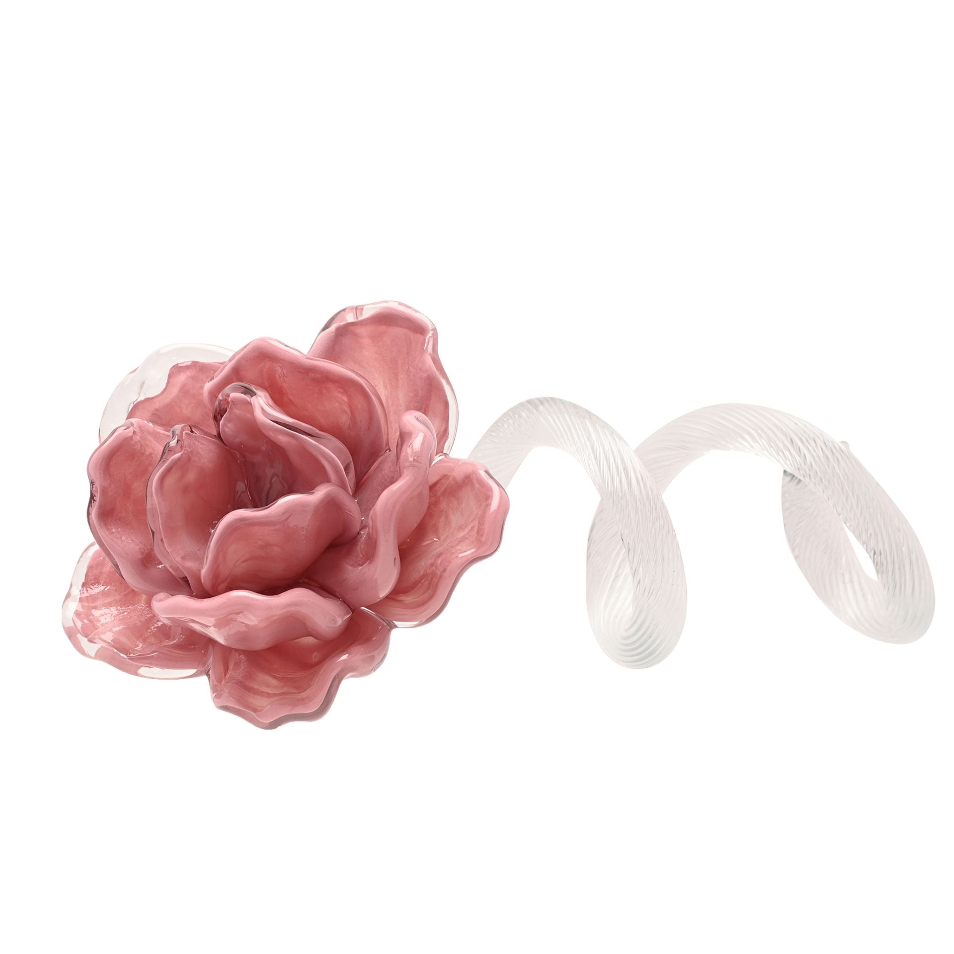 Objets d'art Glass Figurine - Large Pink Flower
