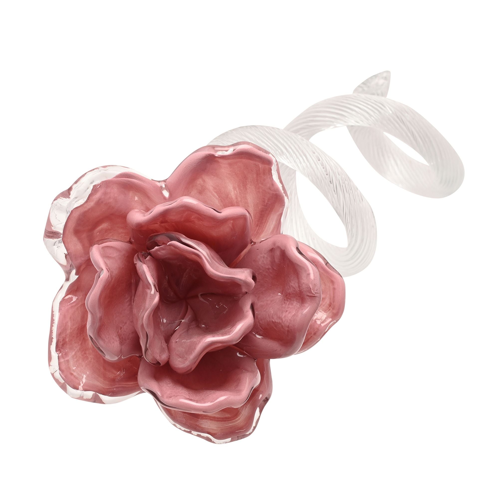 Objets d'art Glass Figurine - Large Pink Flower