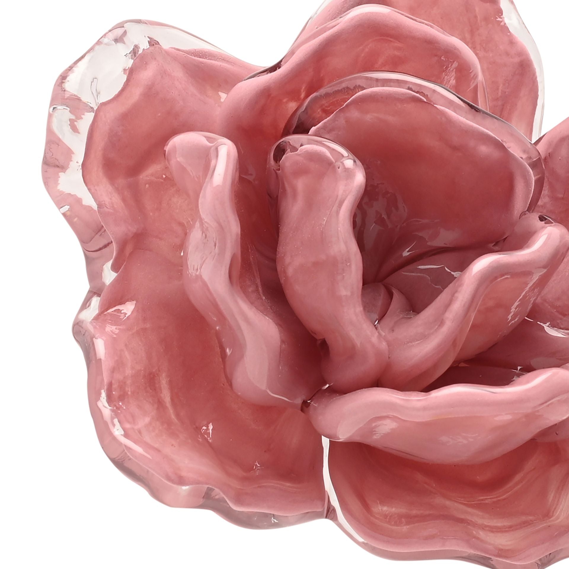 Objets d'art Glass Figurine - Large Pink Flower