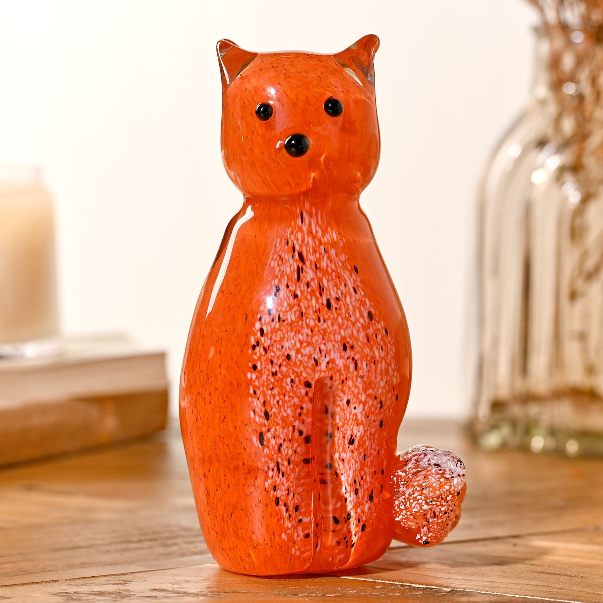 Objets d'art Glass Figurine - Seated Fox