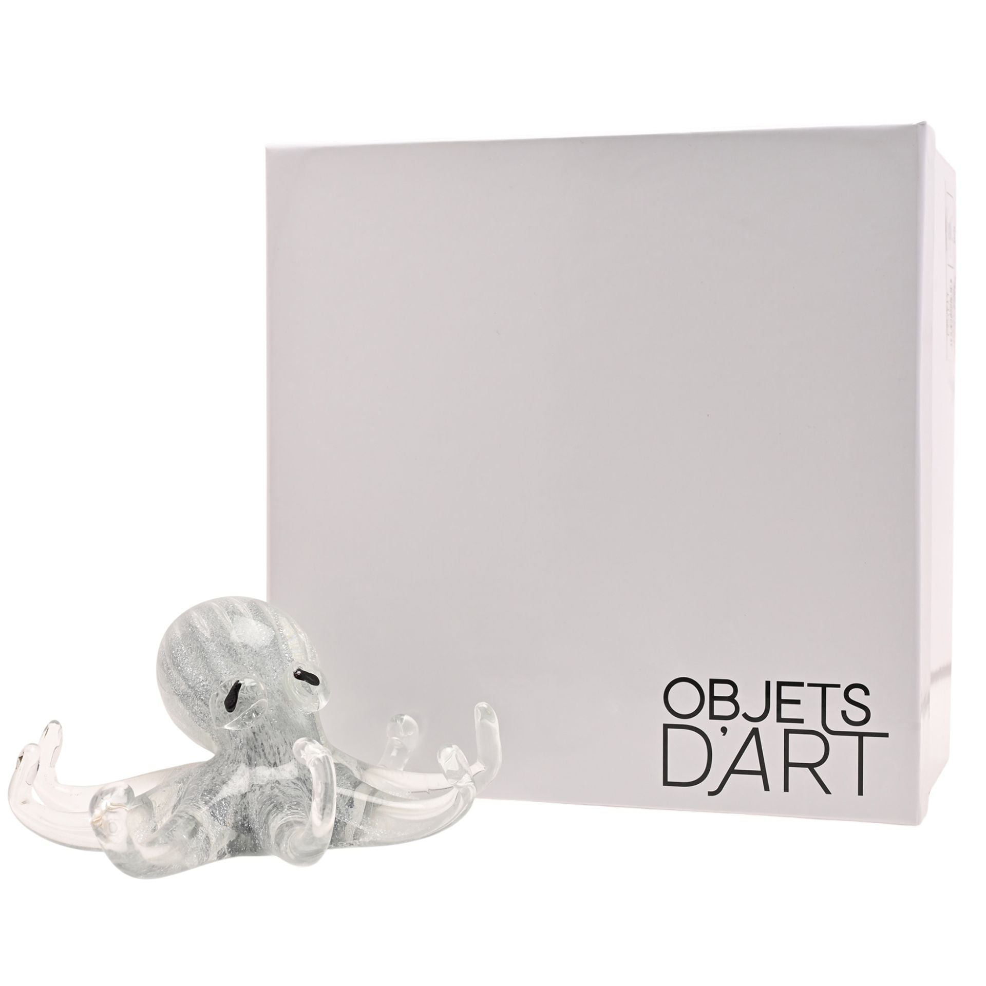 Objets d'art Glass Figurine - Silver Octopus