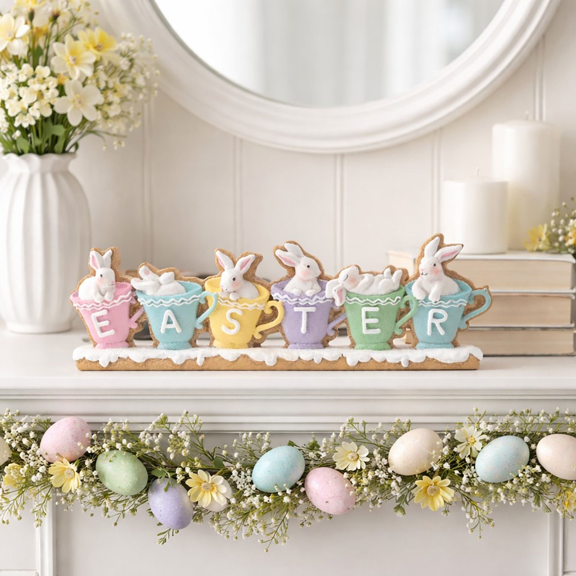 Eggs-traordinary Gifting Company Easter Bunnies Mantle Plaque