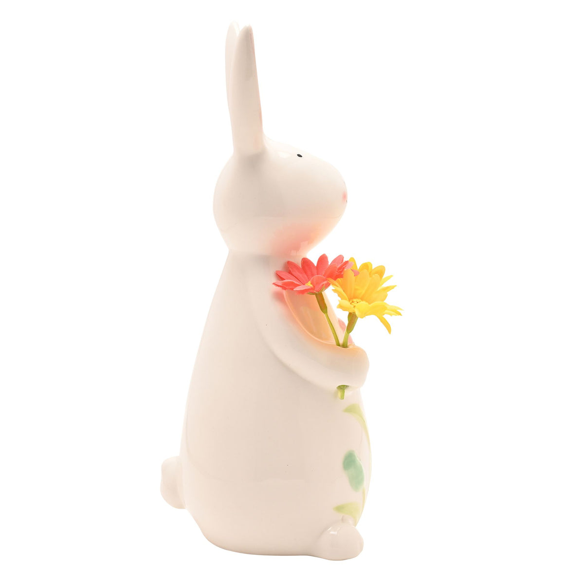 The Eggs-traordinary Gifting Co Ceramic Bunny Holding Flowers- 24cm