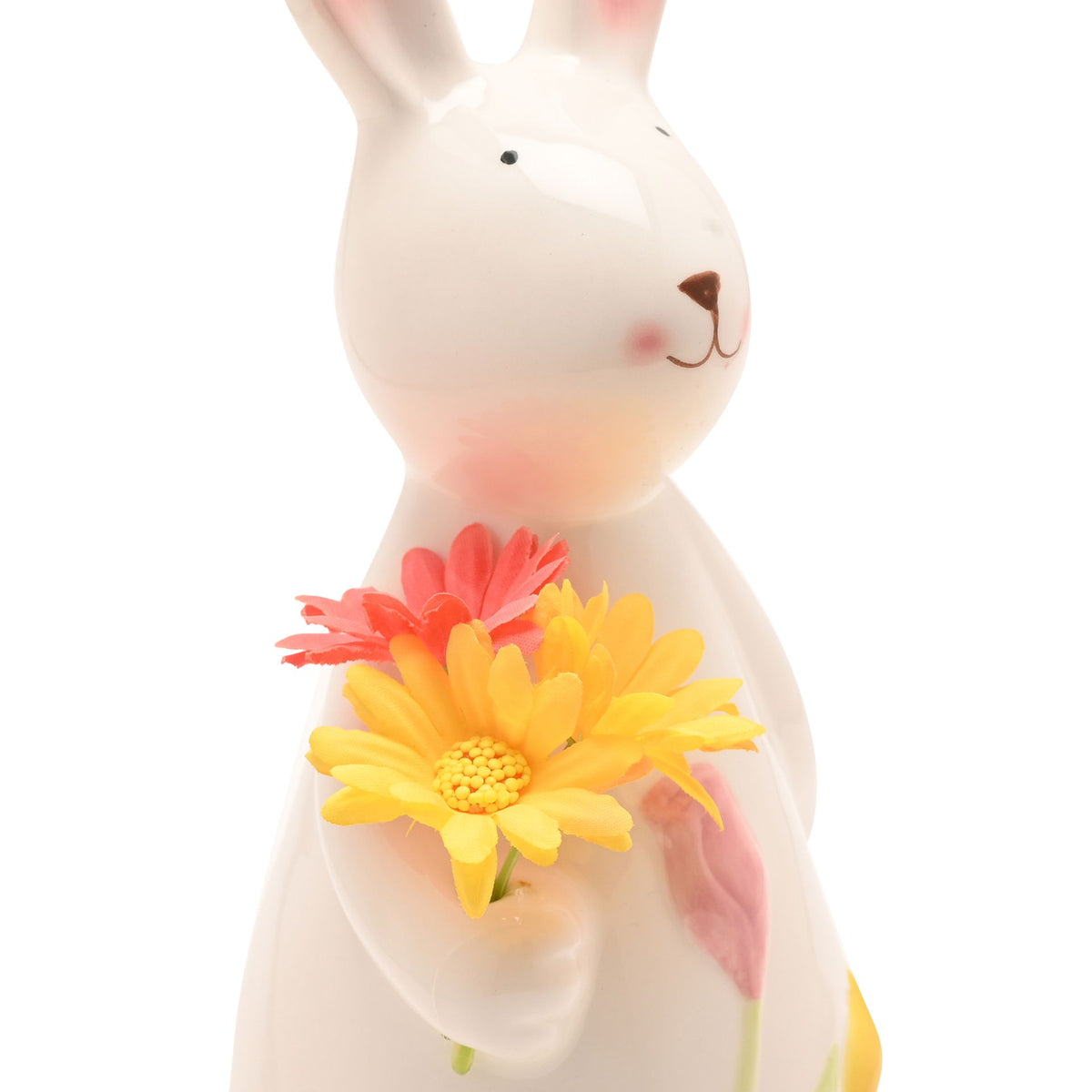 The Eggs-traordinary Gifting Co Ceramic Bunny Holding Flowers- 24cm