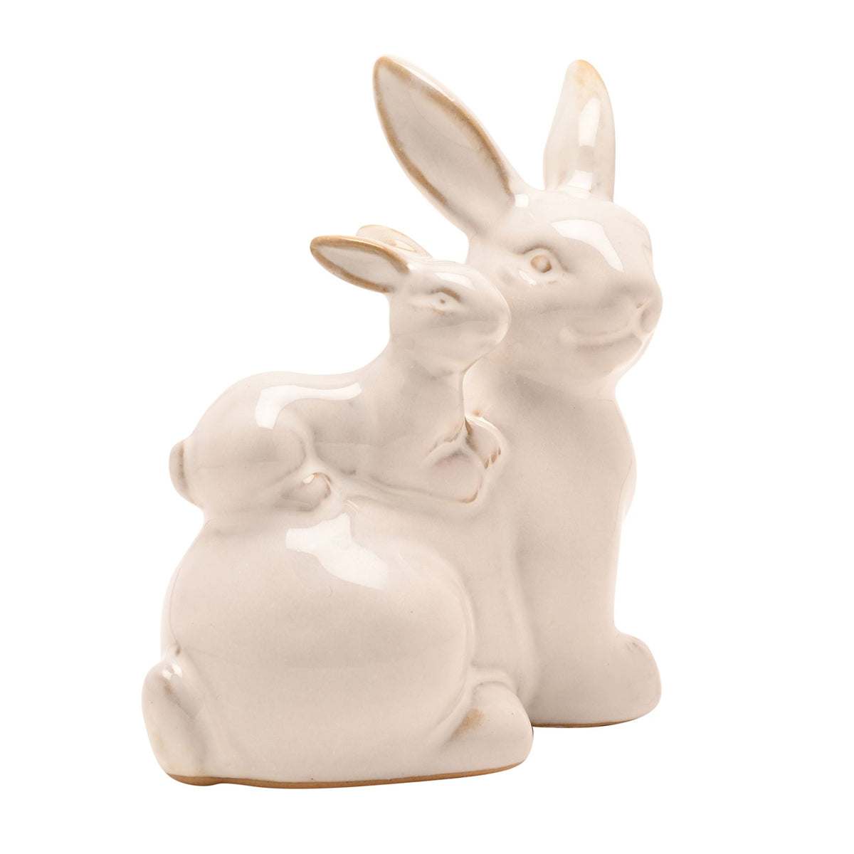 The Eggs-traordinary Gifting Co Reactive Glaze Bunny & Baby Figurine 13cm