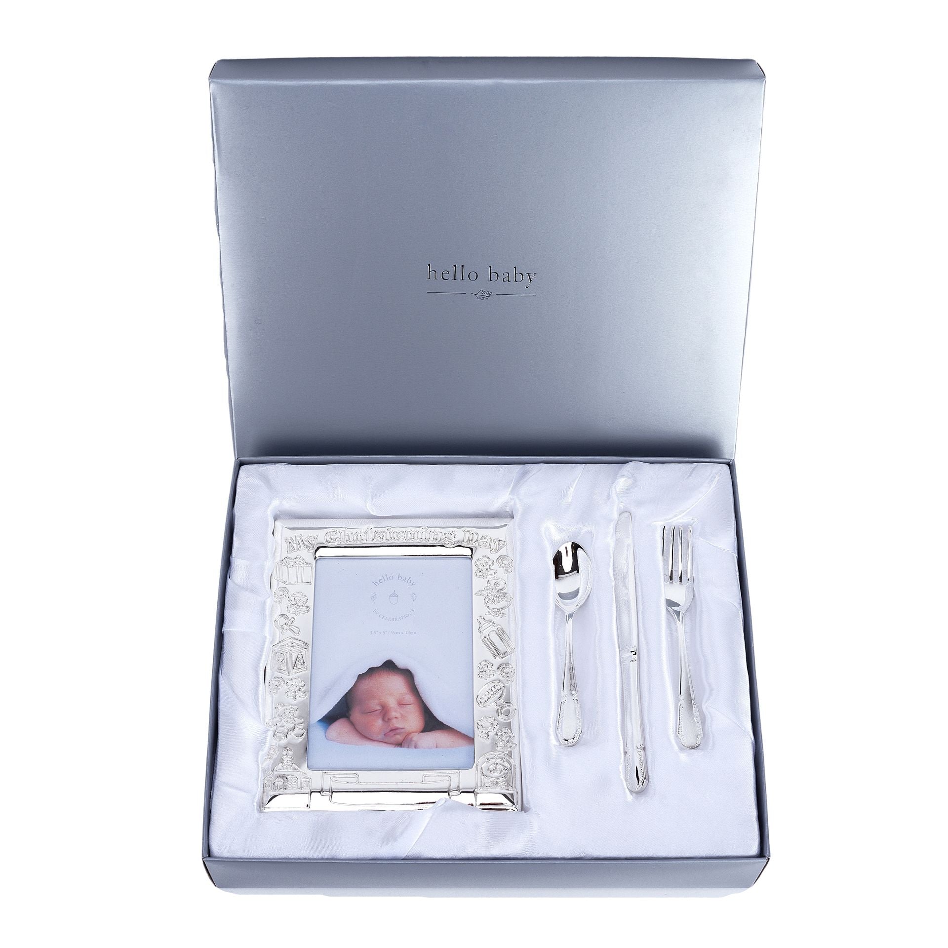"My Christening Day" Frame with Knife Fork & Spoon Set
