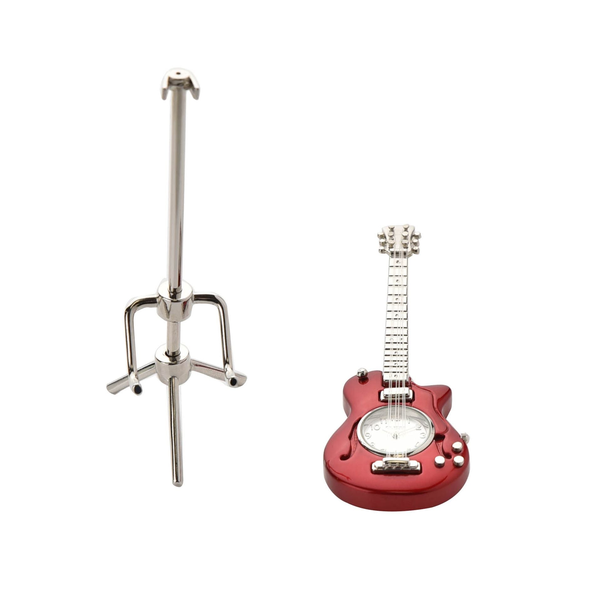 Wm.Widdop Miniature Clock - Red Guitar