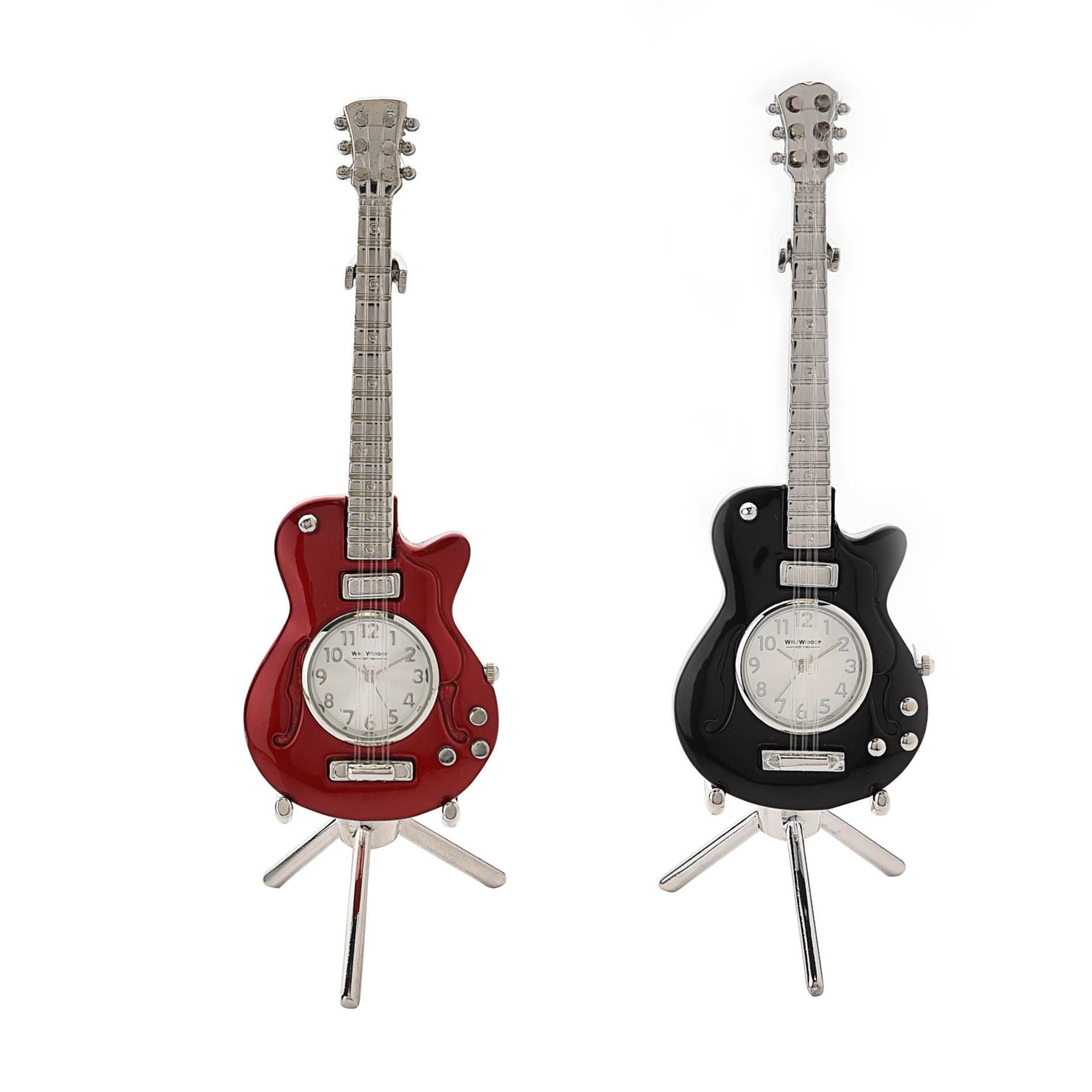 Wm Widdop Miniature Clock - Guitar - Black
